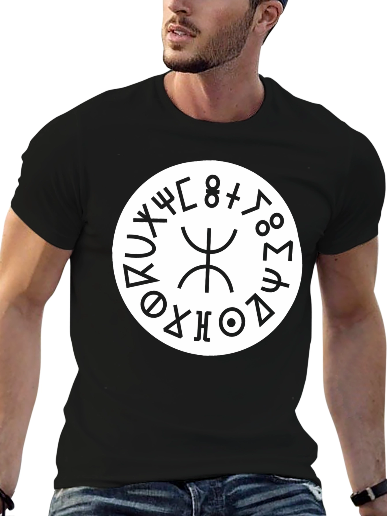 Black T-Shirt with Amazigh Symbol Design