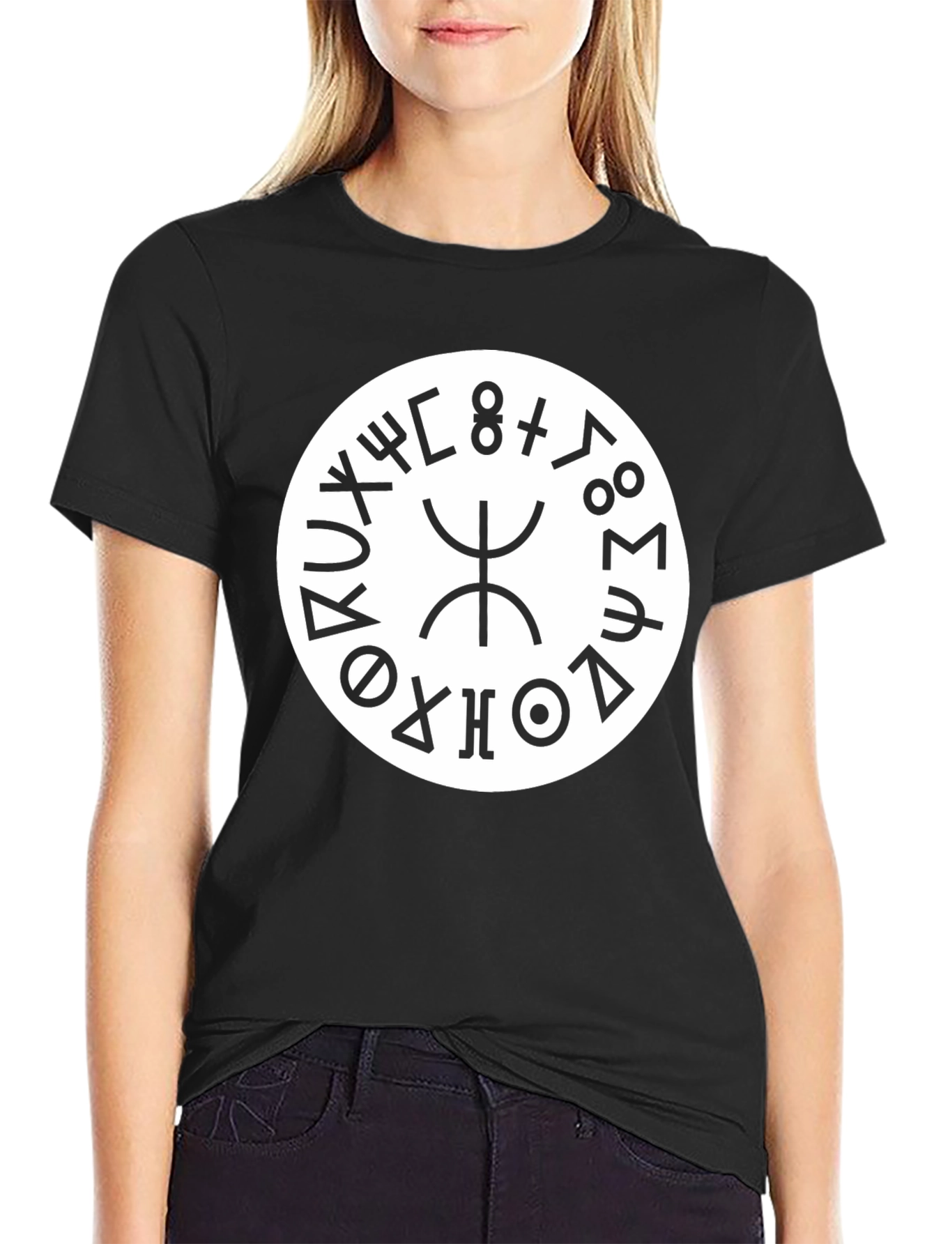 Black T-Shirt with Amazigh Symbol Design