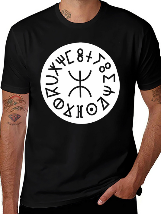 Black T-Shirt with Amazigh Symbol Design