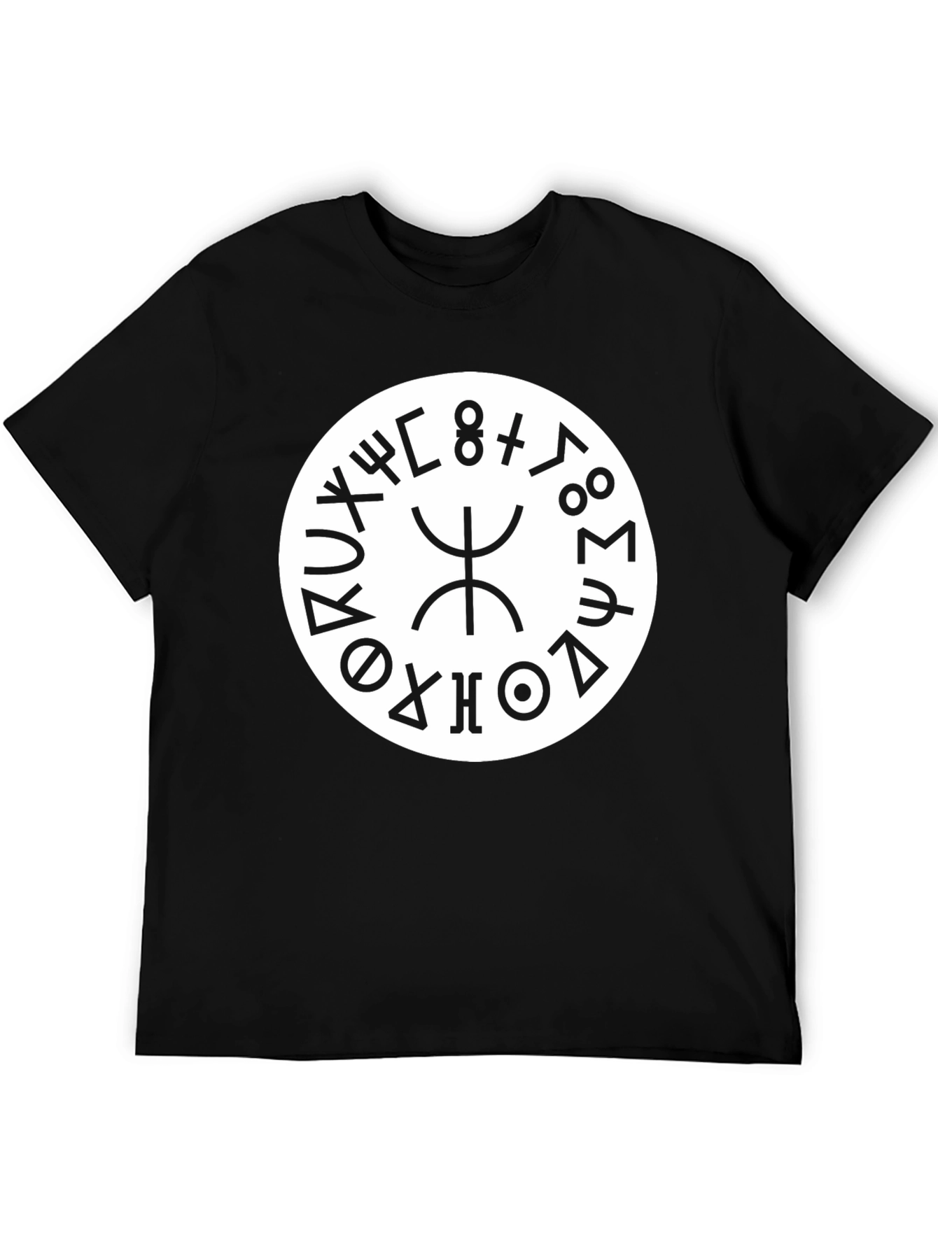 Black T-Shirt with Amazigh Symbol Design