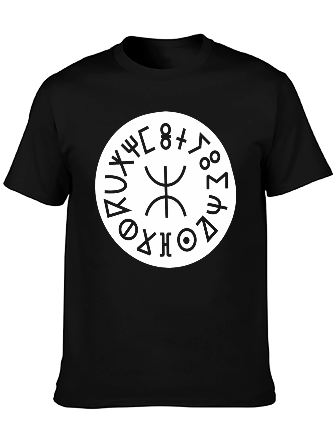 Black T-Shirt with Amazigh Symbol Design