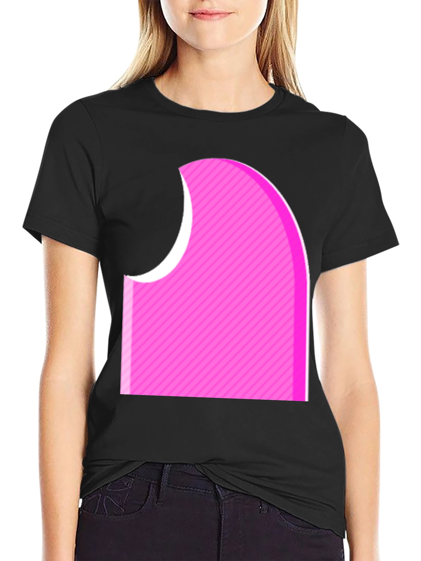 Abstract Pink Graphic Tee - Modern Casual Style