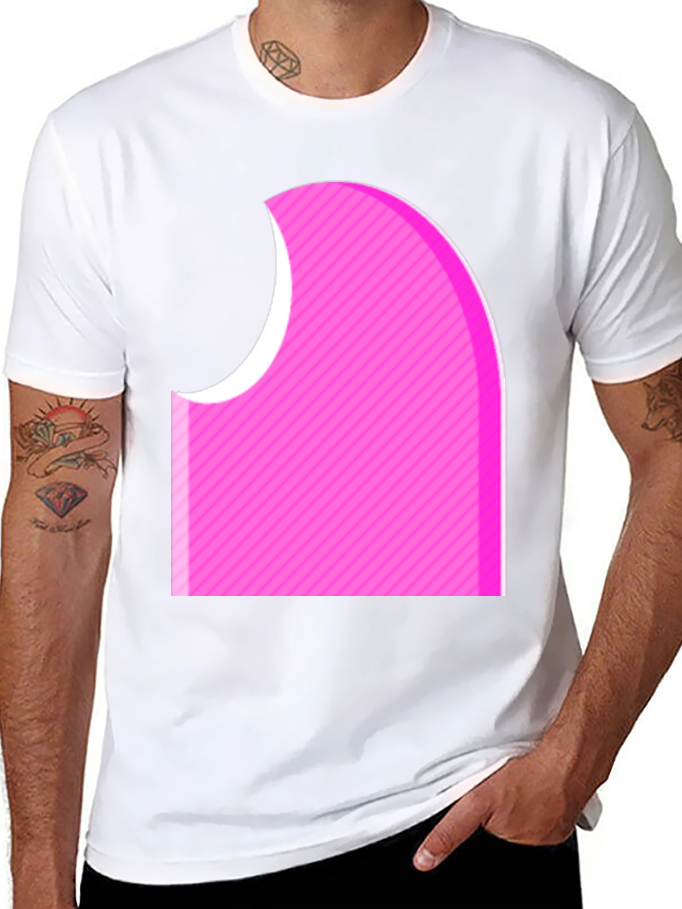 Abstract Pink Graphic Tee - Modern Casual Style