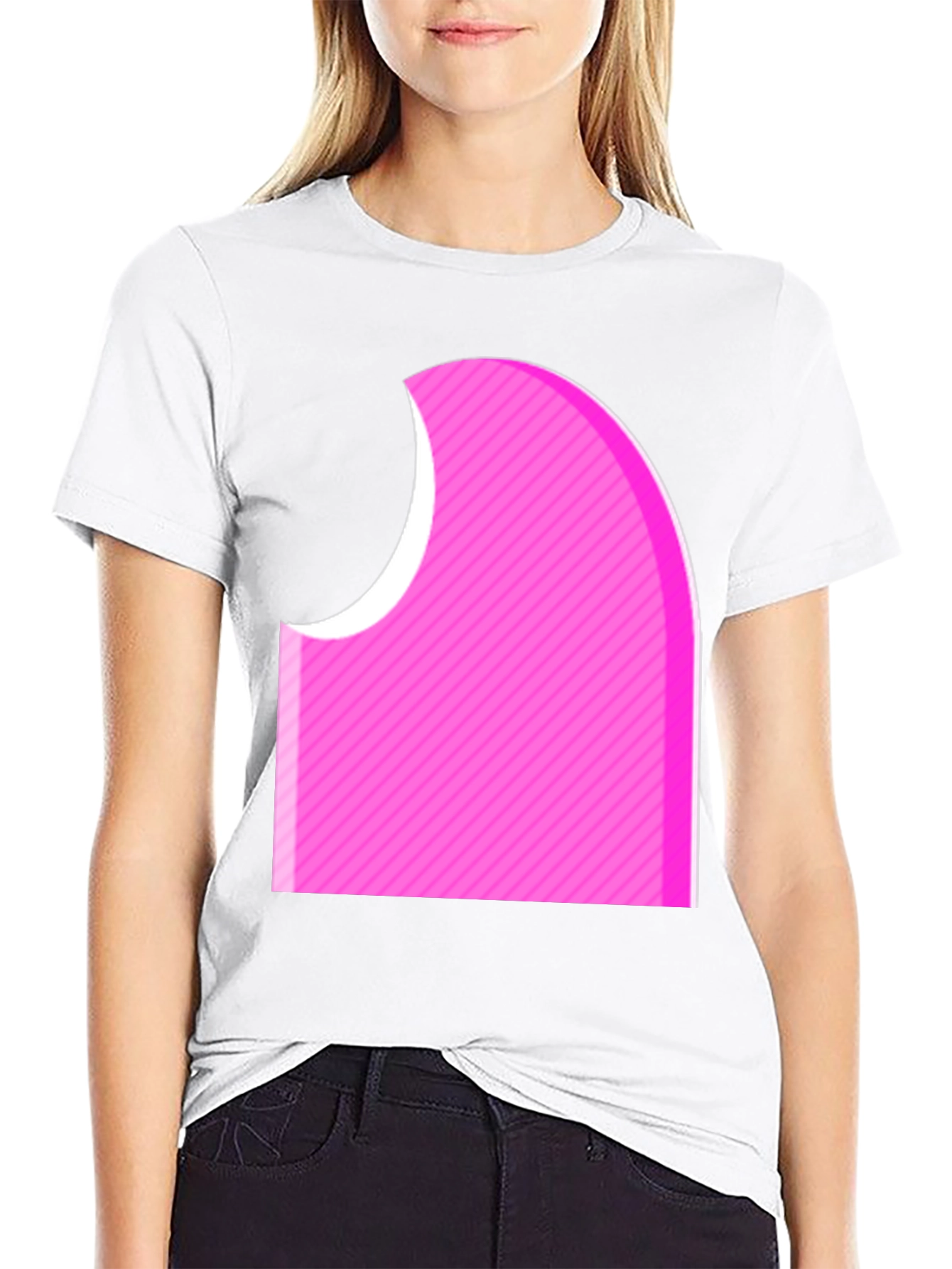 Abstract Pink Graphic Tee - Modern Casual Style