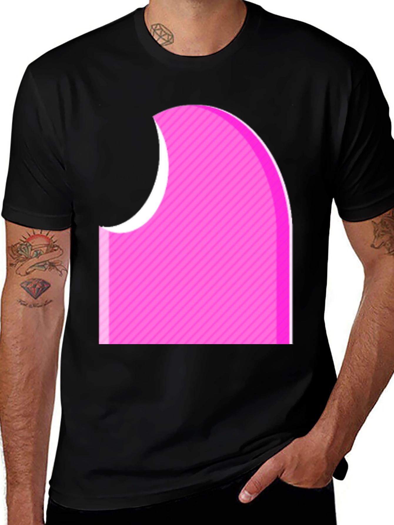 Abstract Pink Graphic Tee - Modern Casual Style