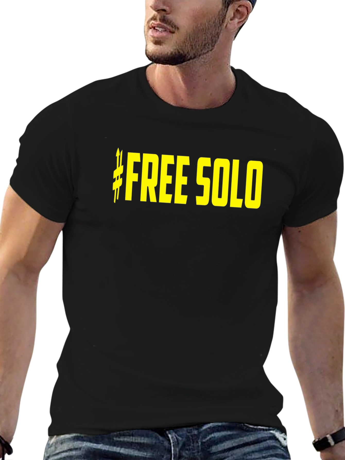 Free Solo Black Cotton Graphic Tee
