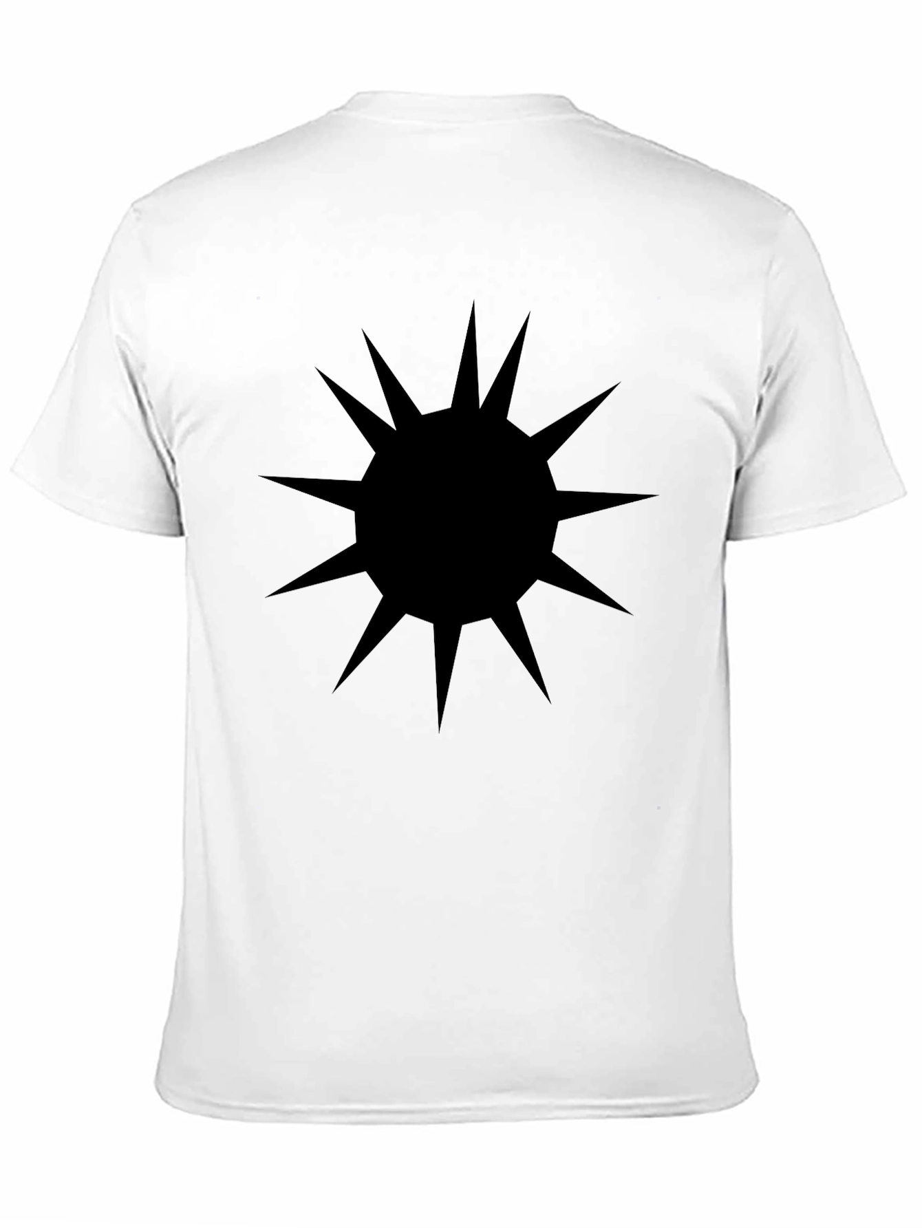 Mens Black T-Shirt with Spiked Sun Graphic