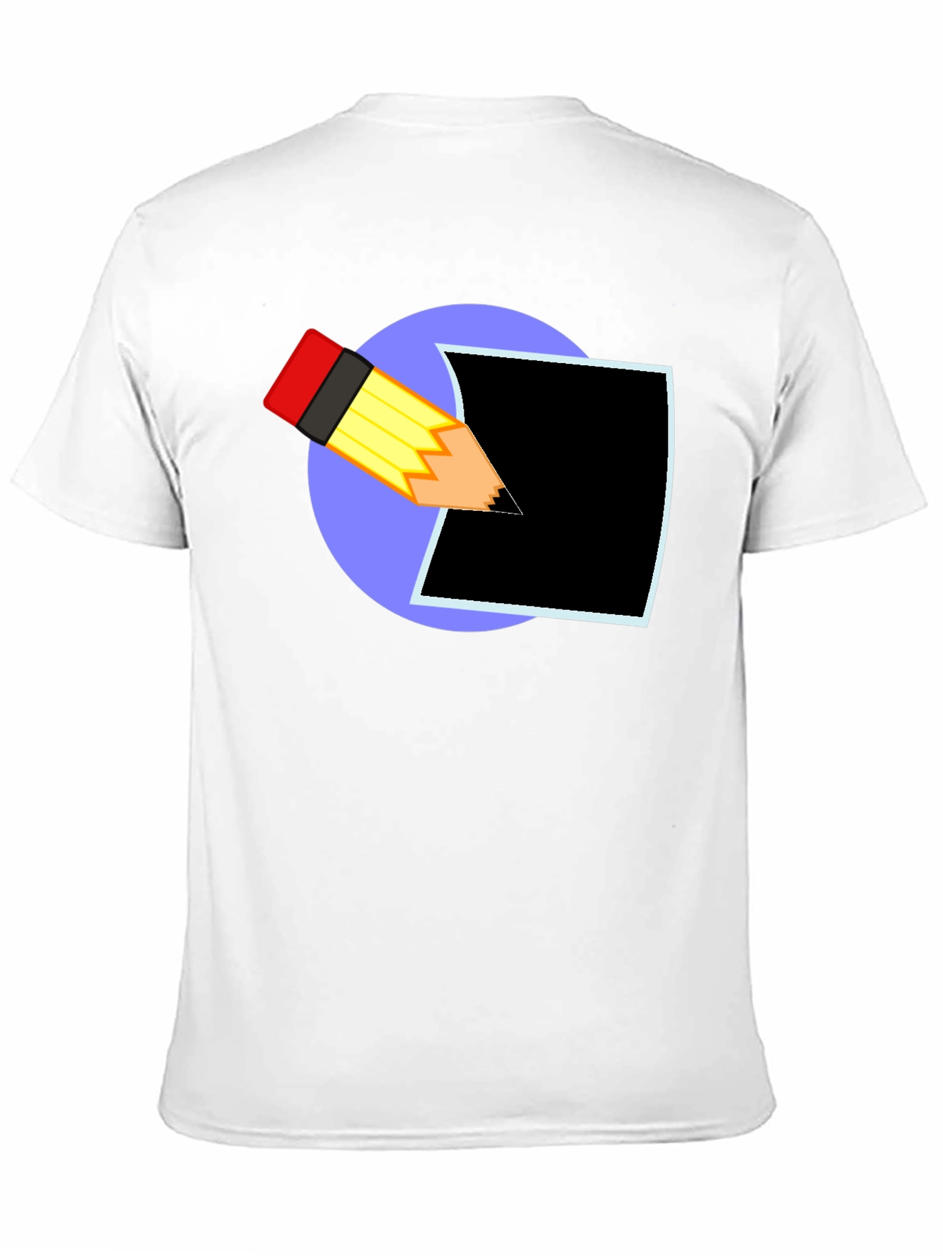 Creative Pencil Design Black T-Shirt