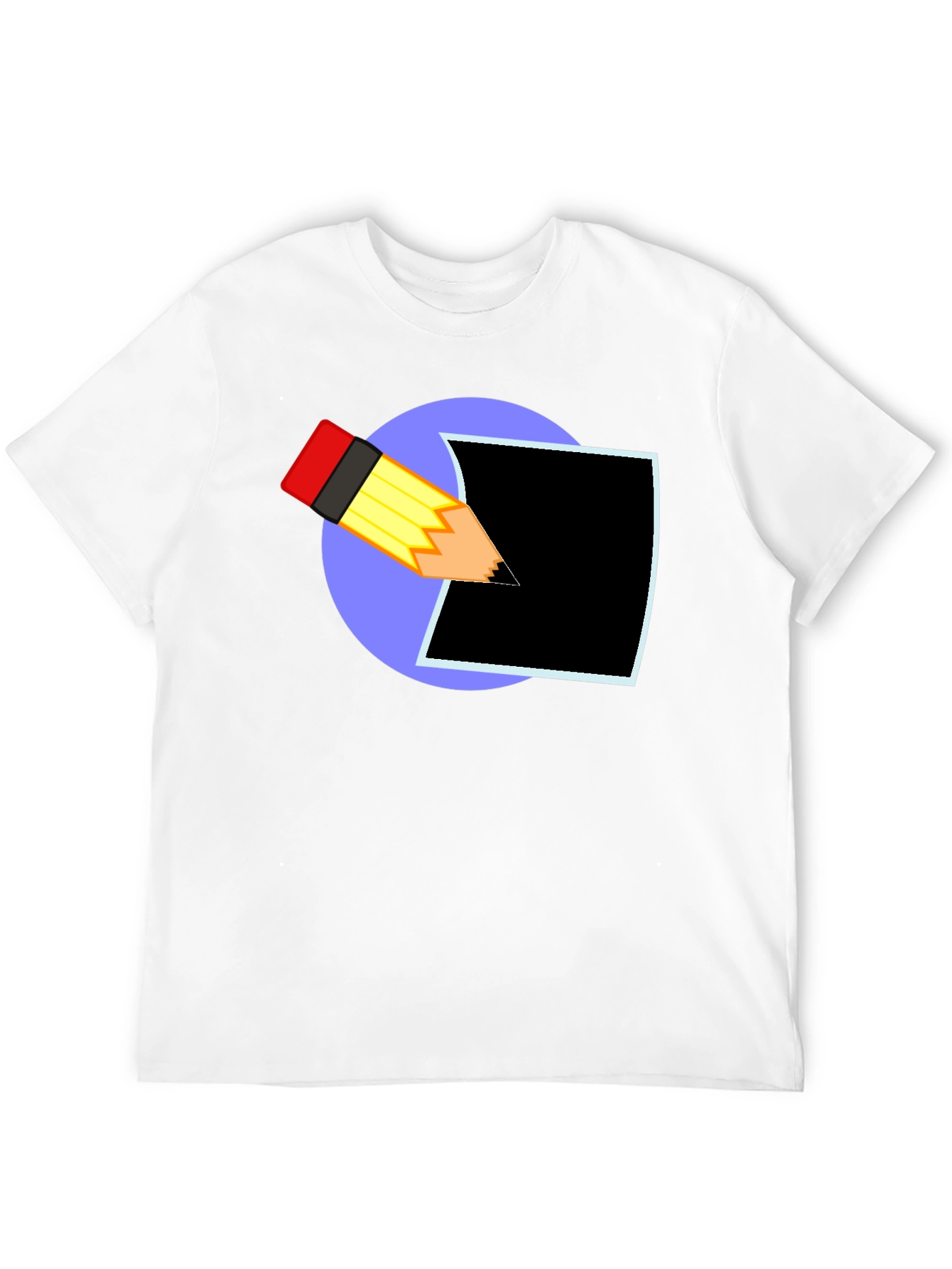 Creative Pencil Design Black T-Shirt