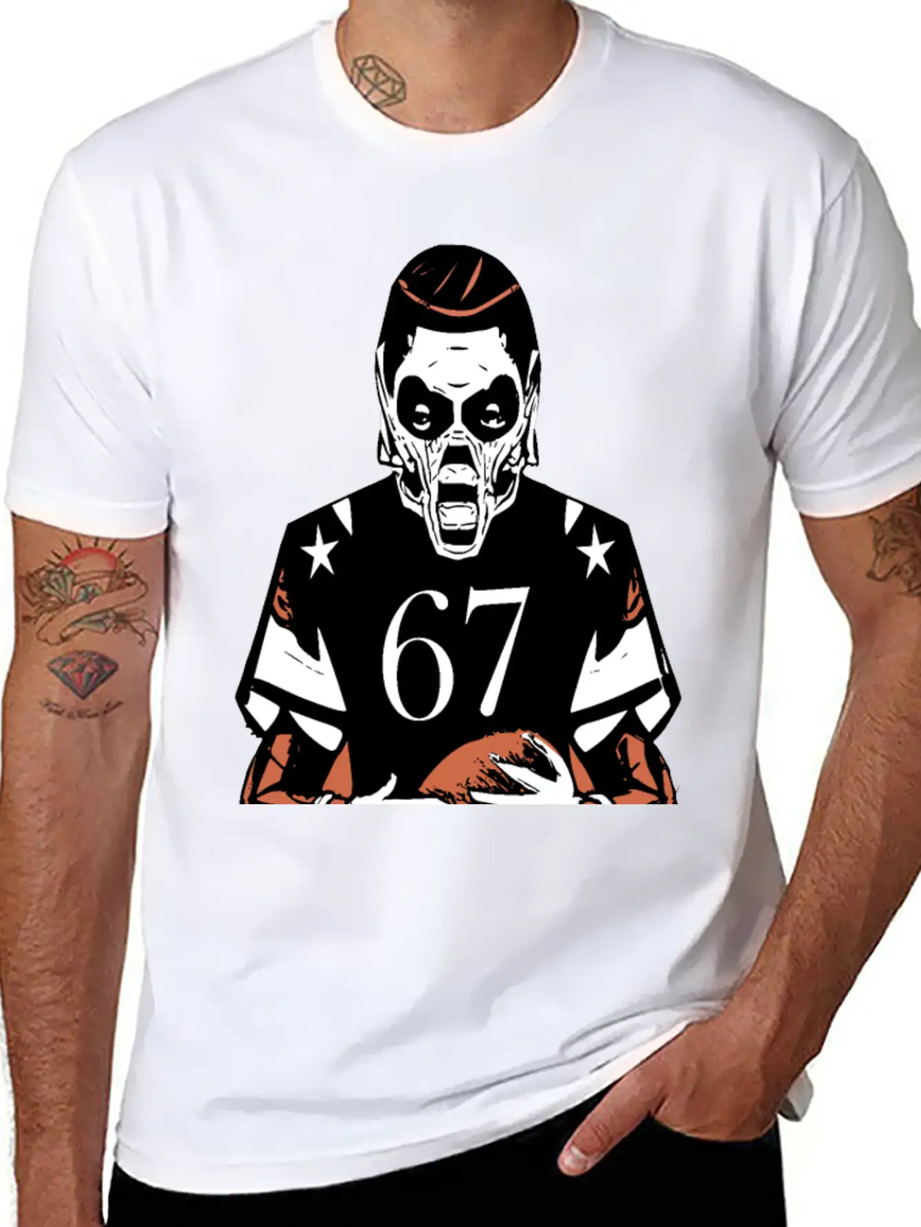 Fearless Gridiron Beast - Monster Football Player Unisex Casual T-Shirt – Clean Design For Daily Comfort