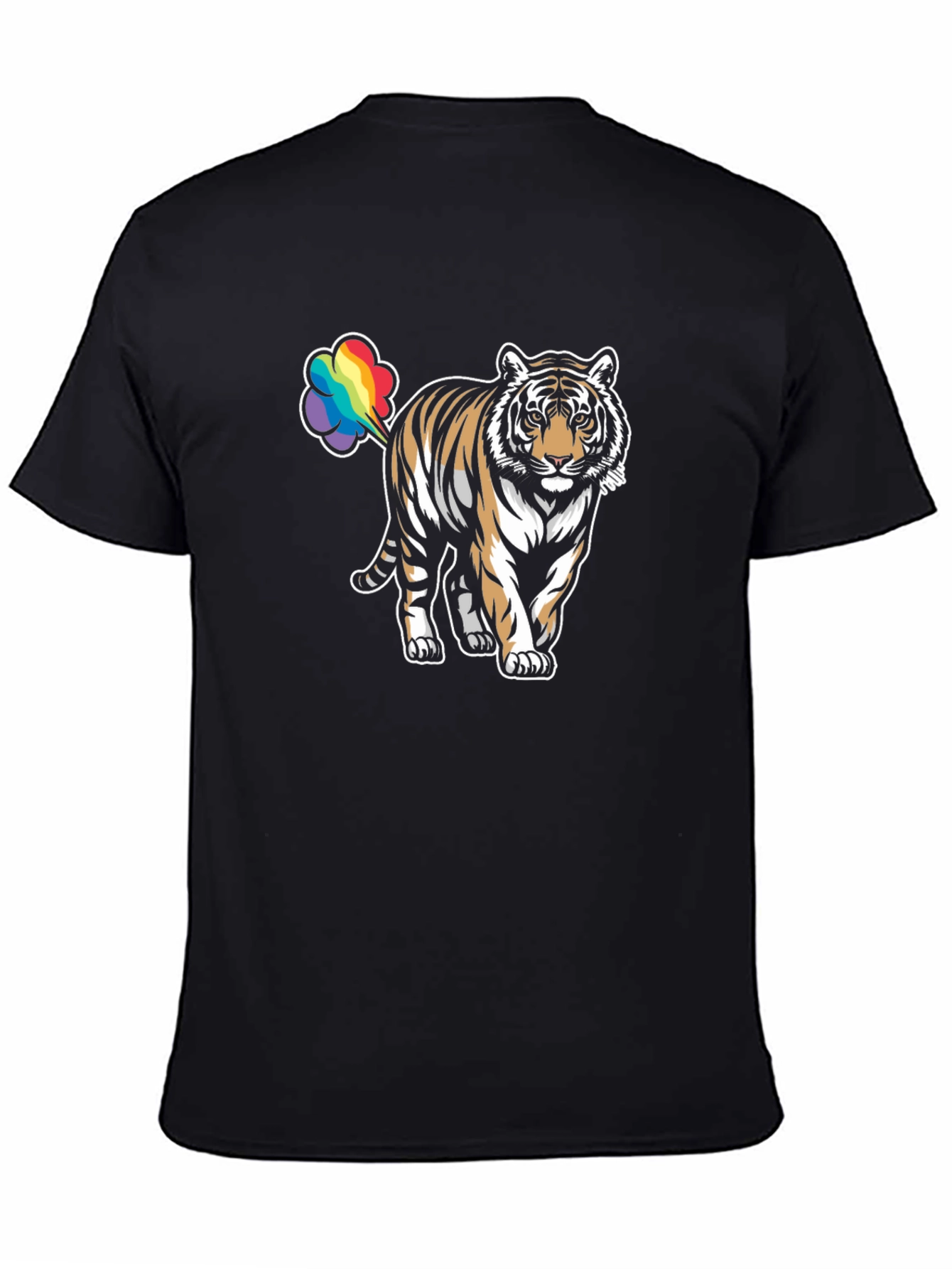 Rainbow Tiger Fart Graphic Tee - Black