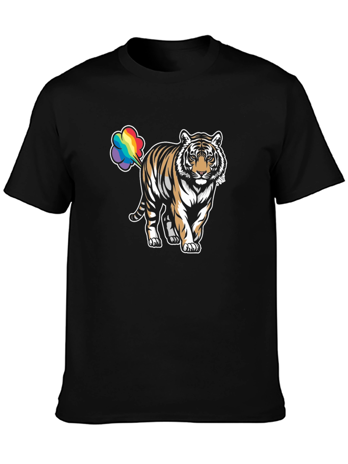 Rainbow Tiger Fart Graphic Tee - Black