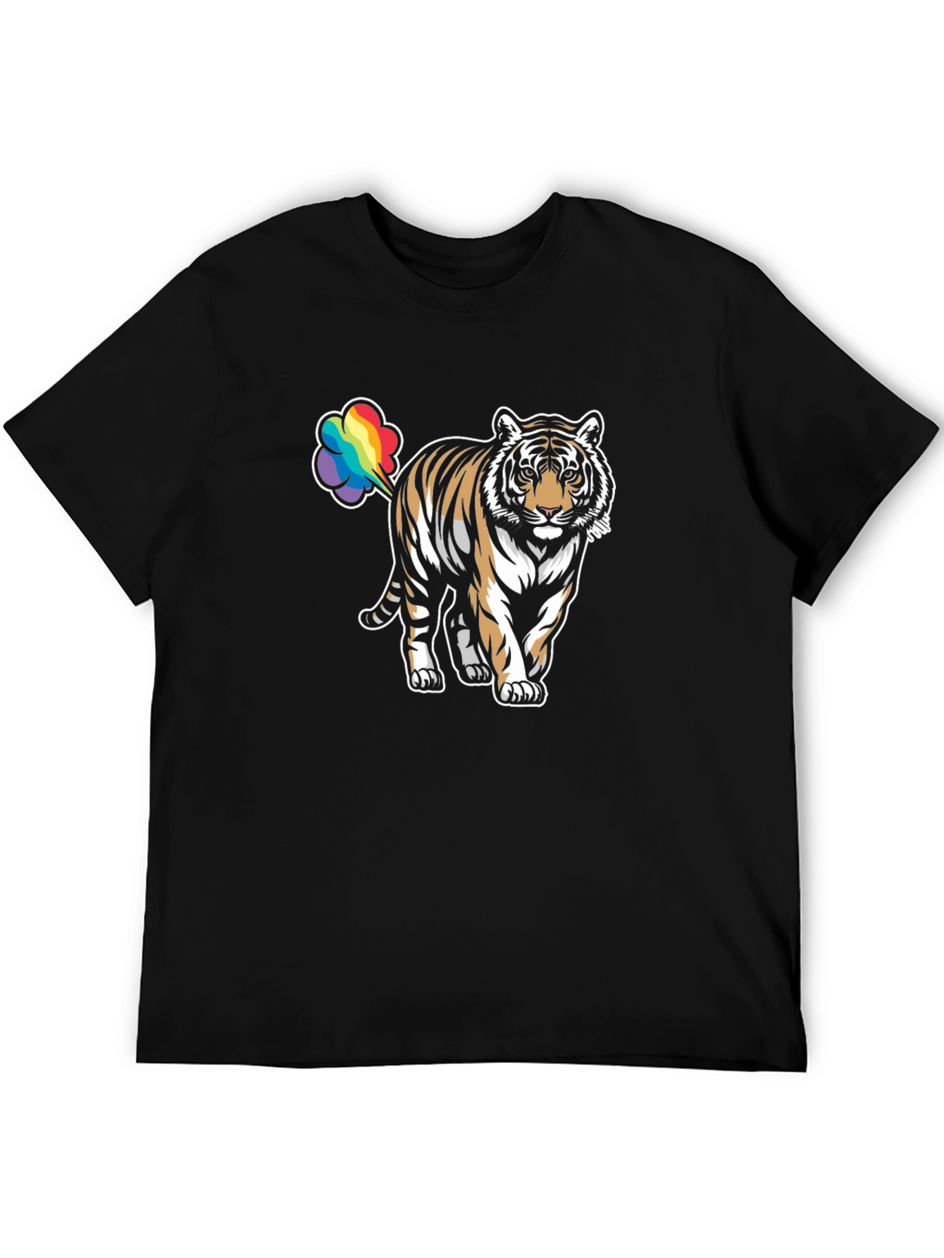 Rainbow Tiger Fart Graphic Tee - Black