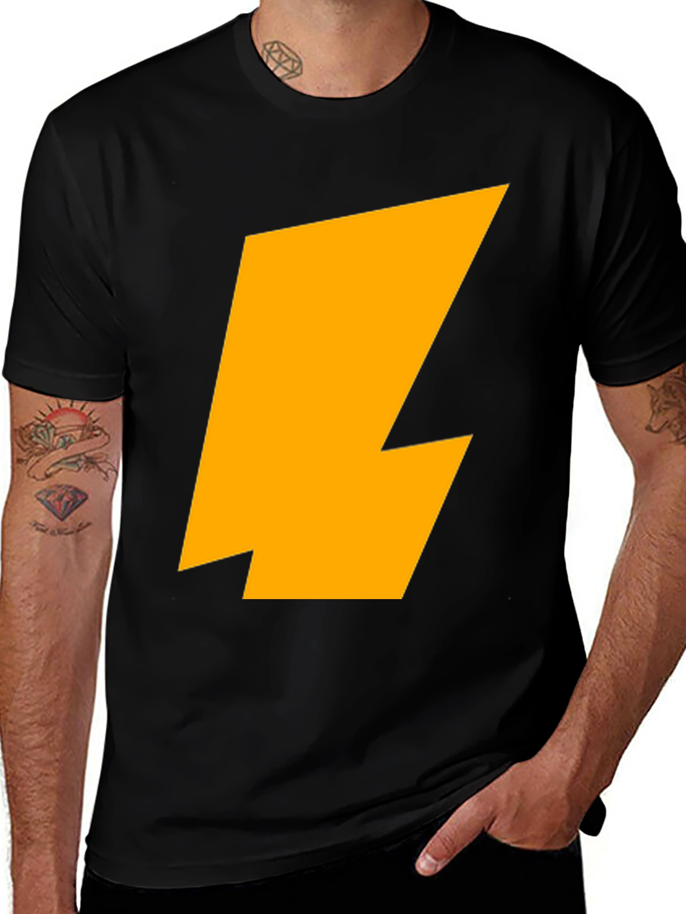 Lightning Bolt Graphic Tee - Black