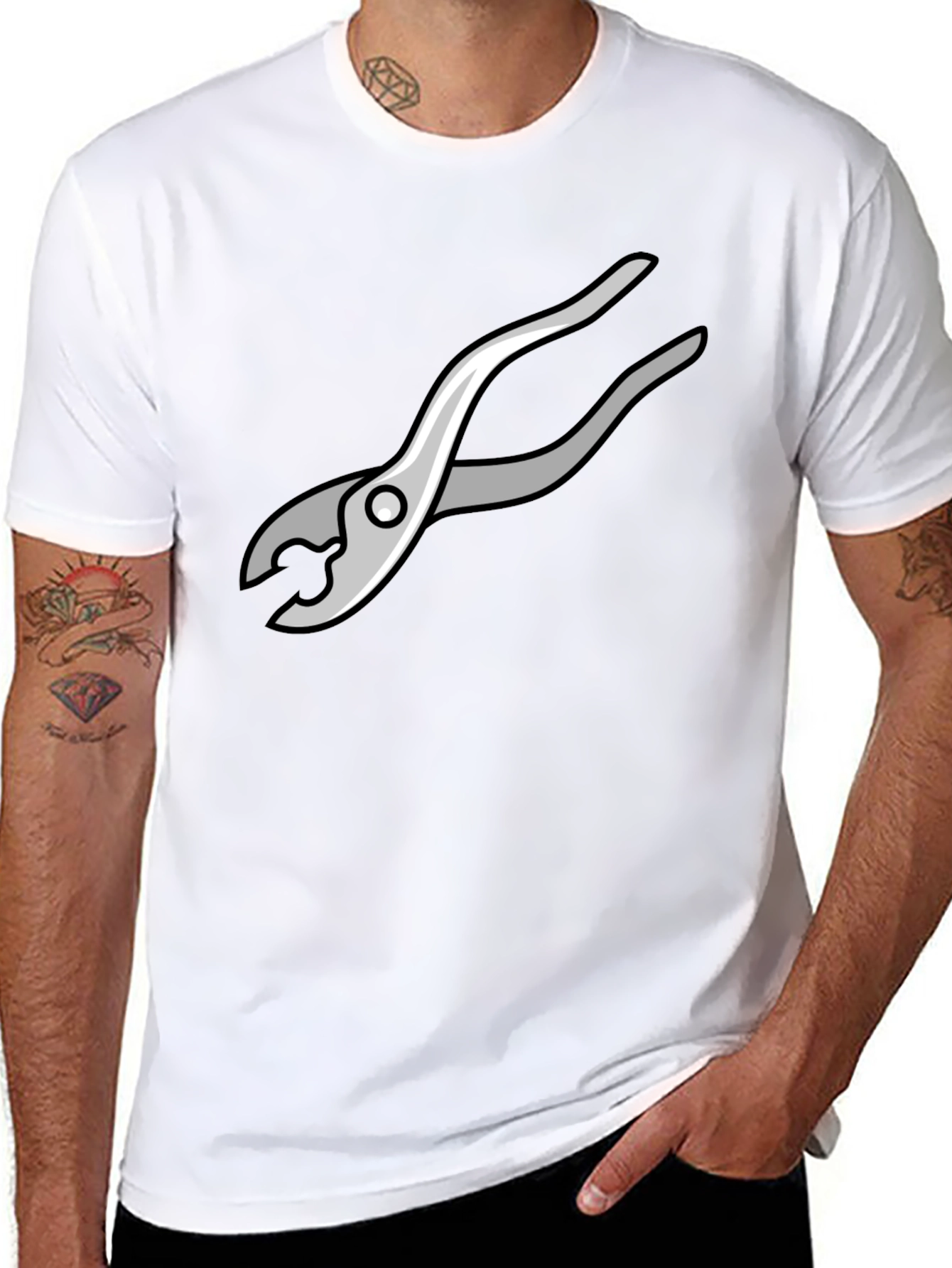 Novelty Pliers Graphic Black T-Shirt