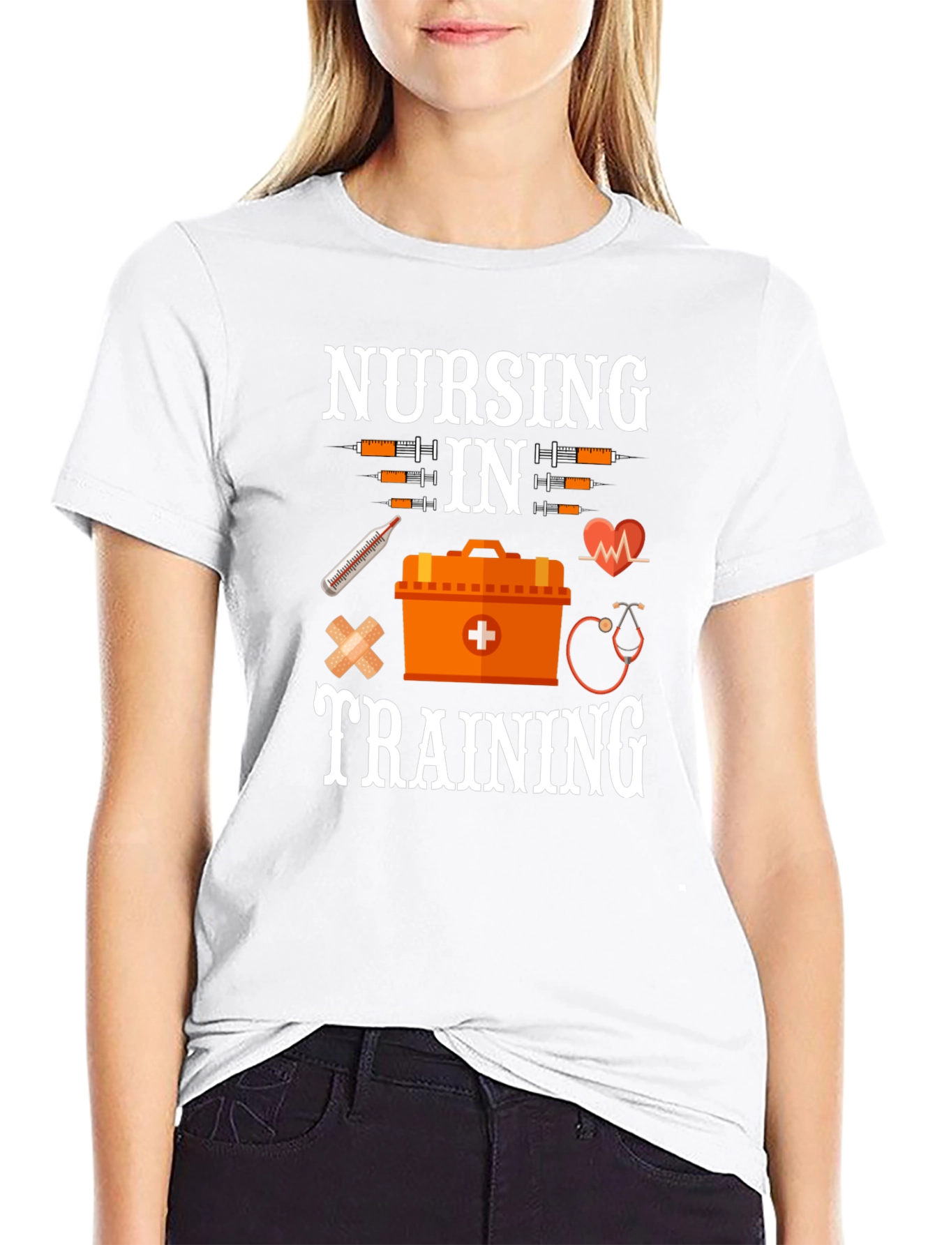 Nursing in Training Black Graphic T-Shirt
