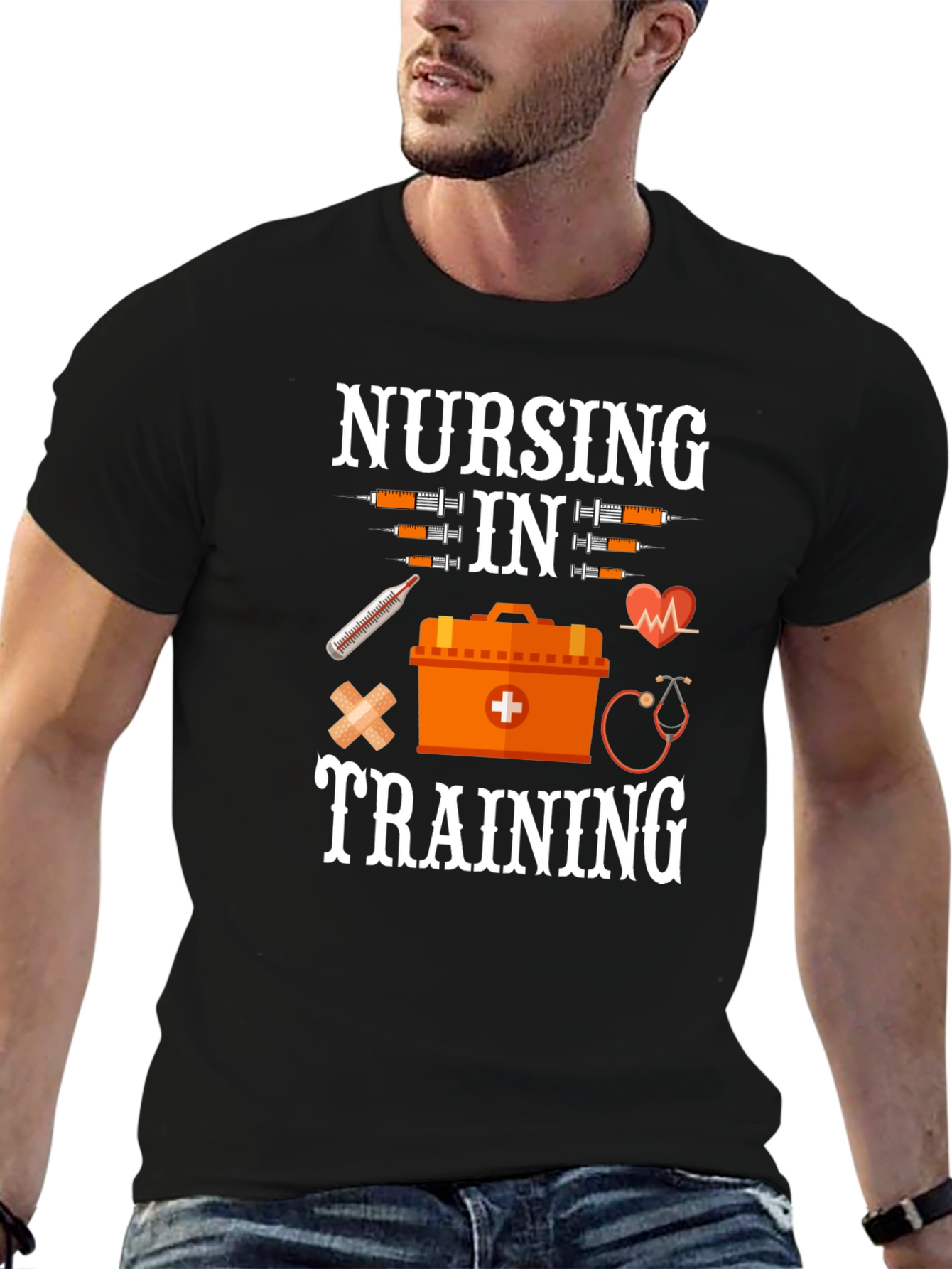 Nursing in Training Black Graphic T-Shirt
