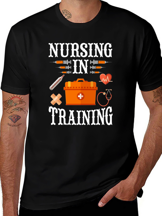 Nursing in Training Black Graphic T-Shirt