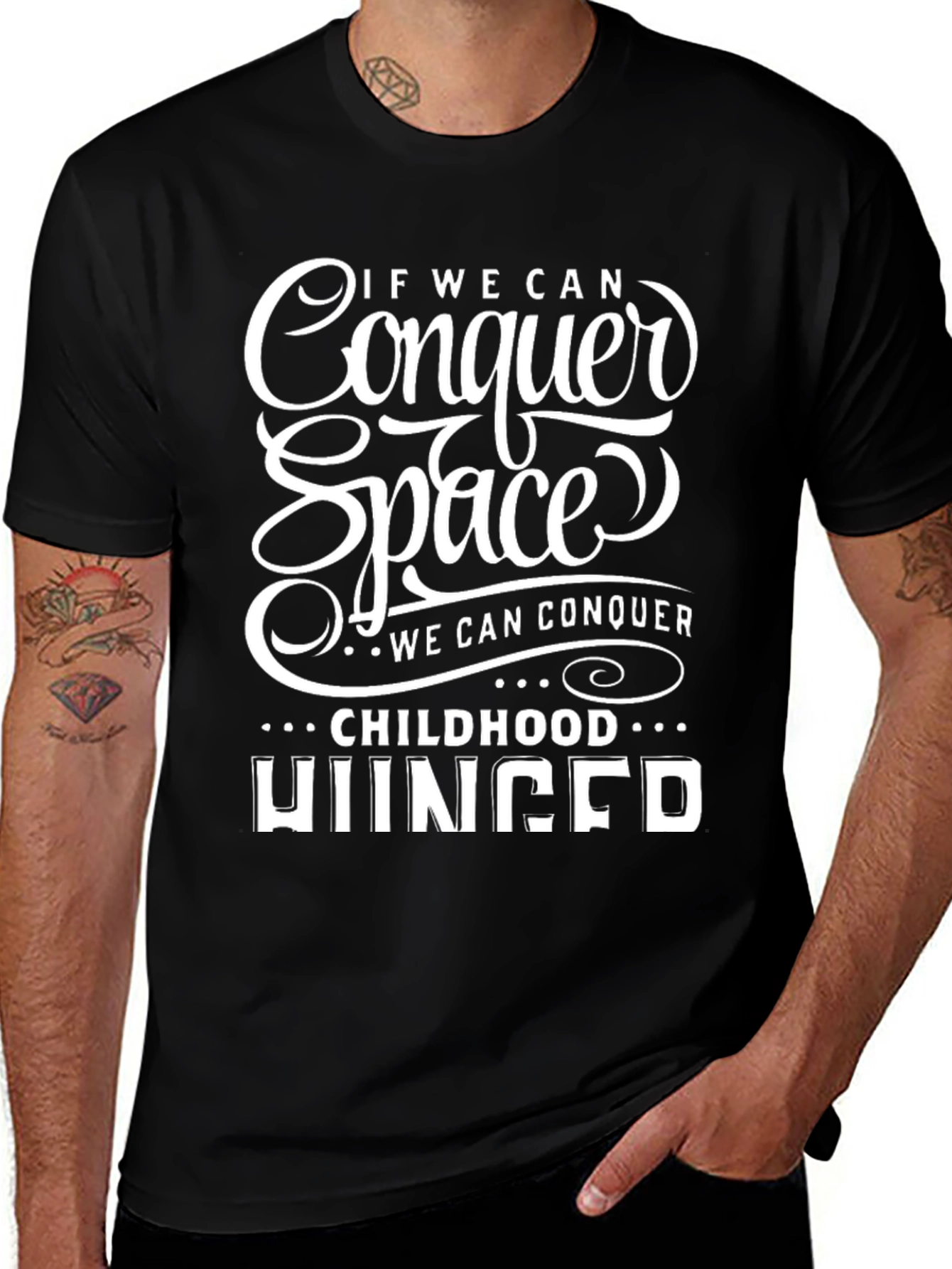 Conquer Space Black Graphic T-Shirt
