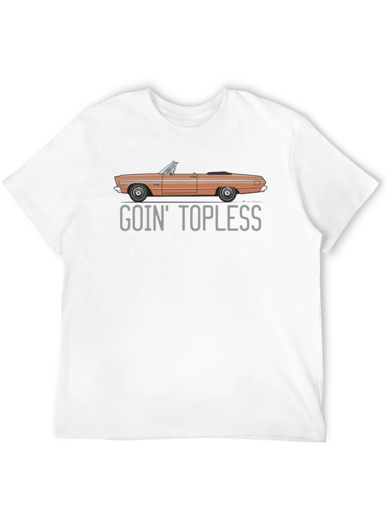 Goin Topless Car Graphic Black T-Shirt