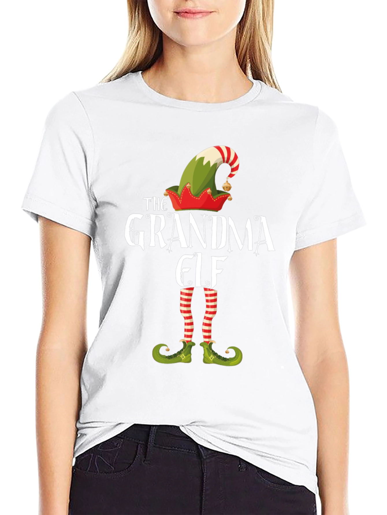 Grandma Elf Christmas T-Shirt Festive Holiday Tee