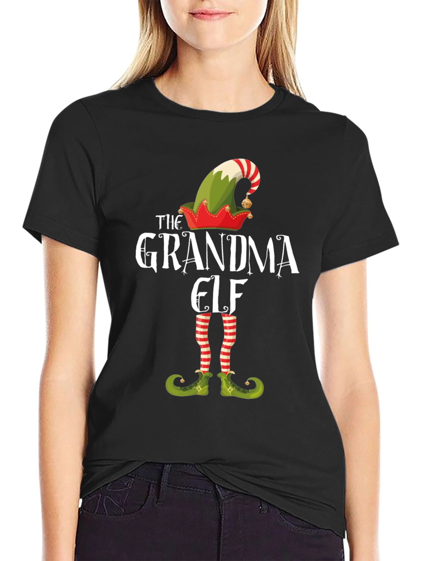 Grandma Elf Christmas T-Shirt Festive Holiday Tee