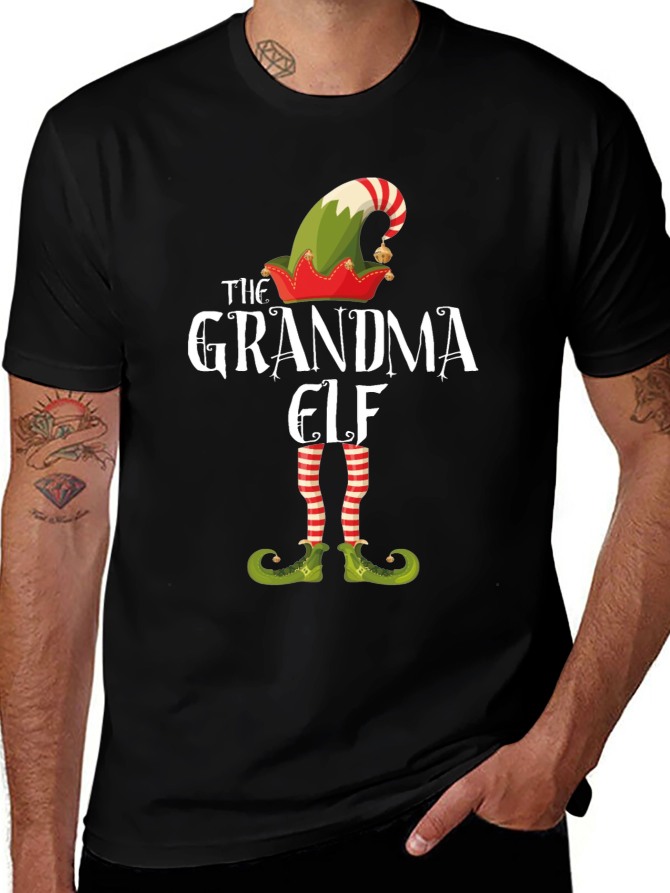 Grandma Elf Christmas T-Shirt Festive Holiday Tee