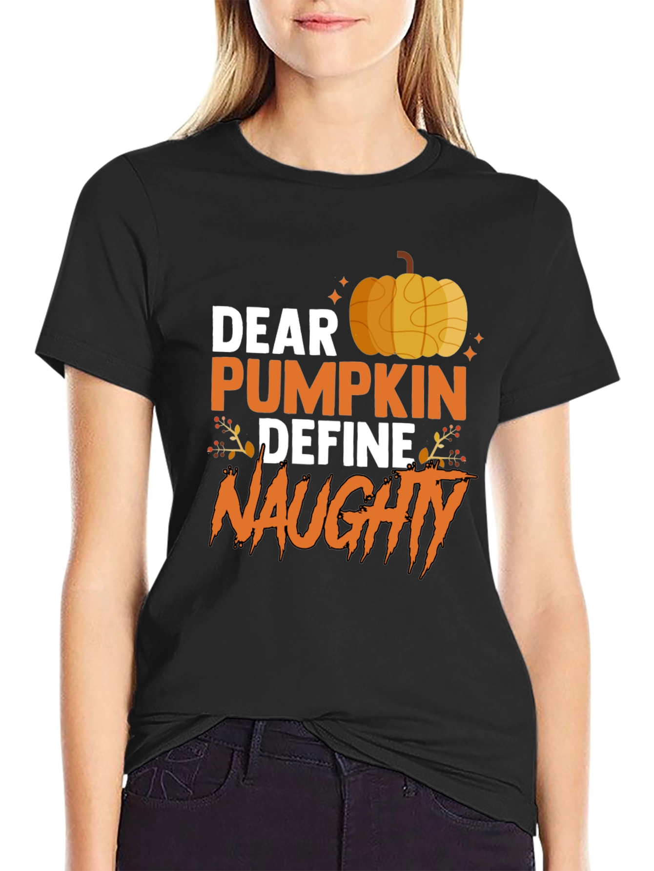 Dear Pumpkin Define Naughty Halloween Graphic Tee