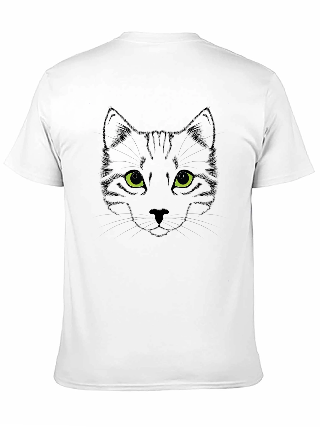 Mens Black Cat Face Graphic Tee