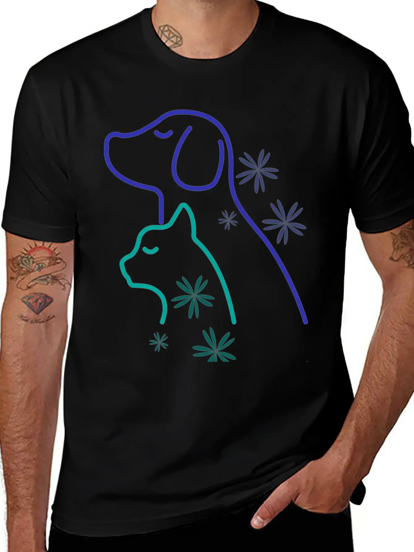 Floral Pet Lover Unisex Casual T-Shirt – Clean Design For Daily Comfort