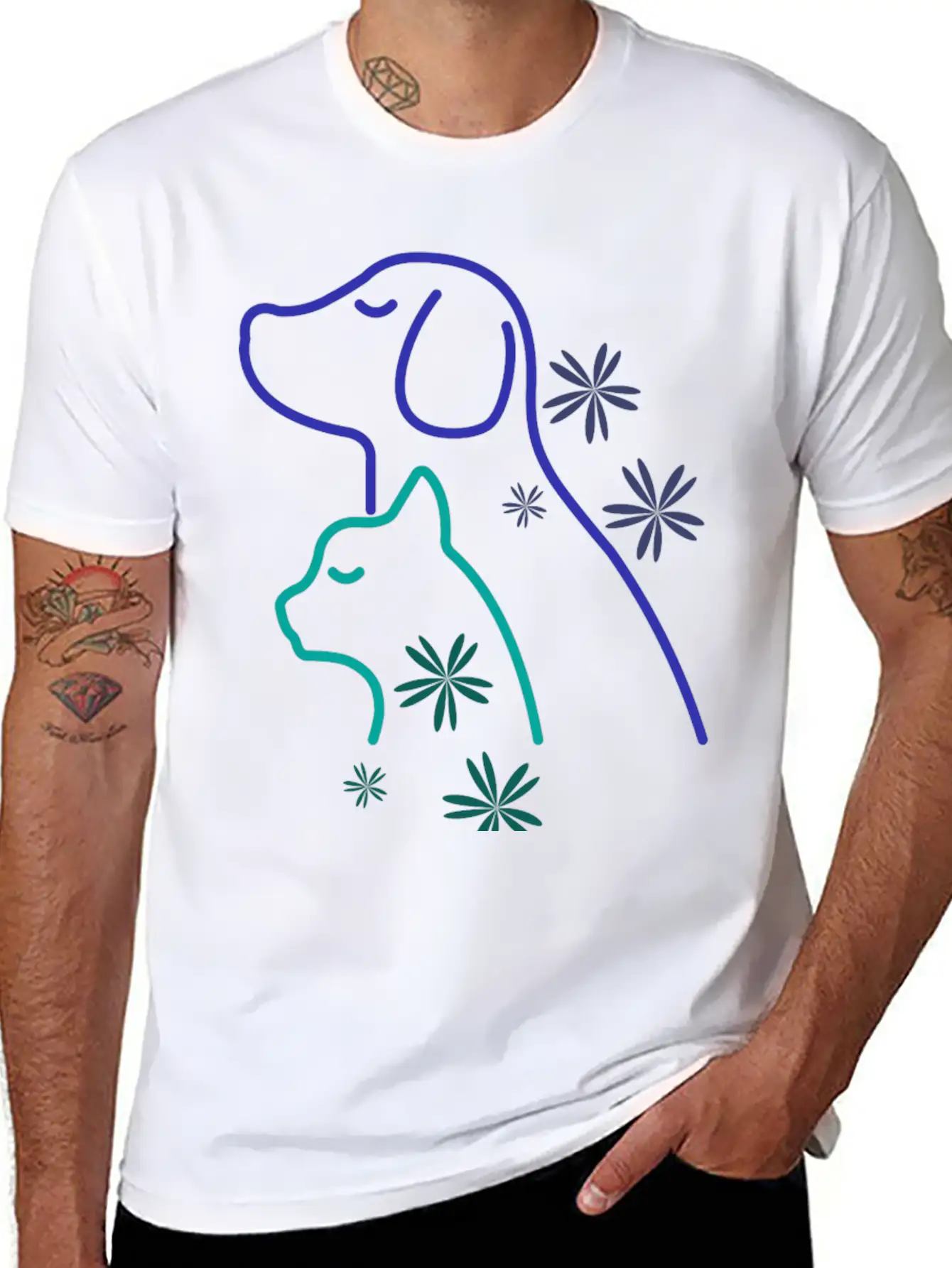 Floral Pet Lover Unisex Casual T-Shirt – Clean Design For Daily Comfort