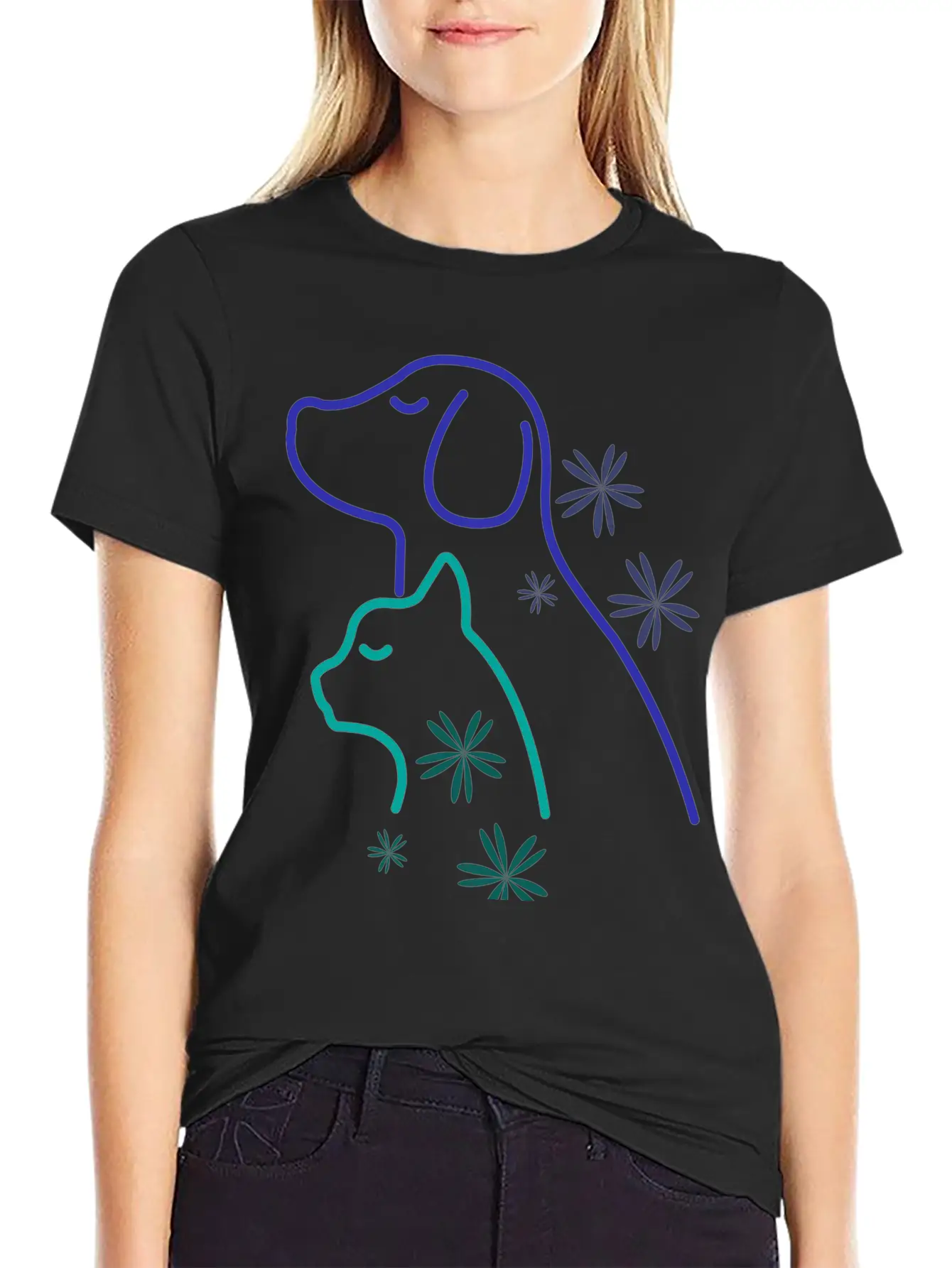 Floral Pet Lover Unisex Casual T-Shirt – Clean Design For Daily Comfort