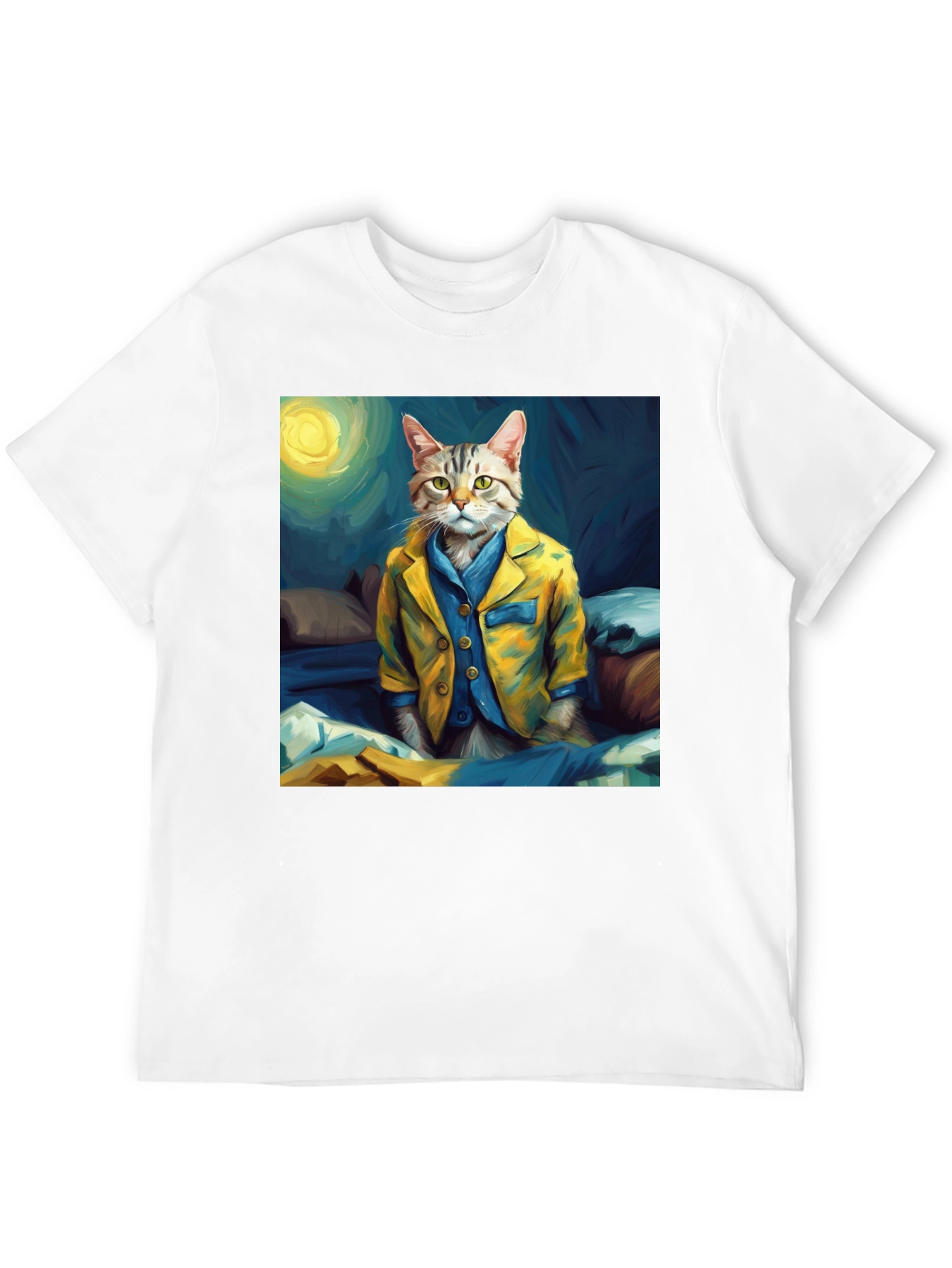 Cat in Pajamas T-Shirt - Artistic Animal Tee