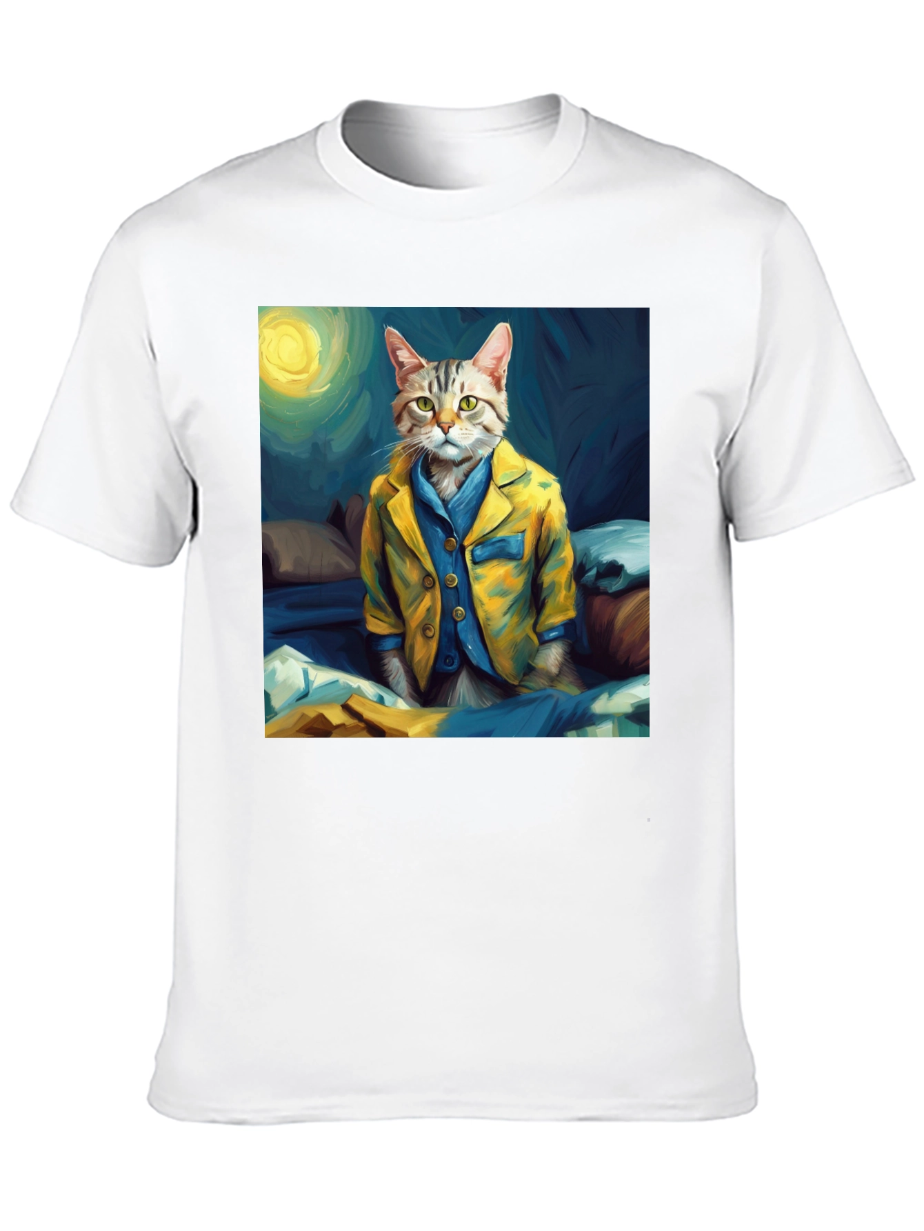 Cat in Pajamas T-Shirt - Artistic Animal Tee