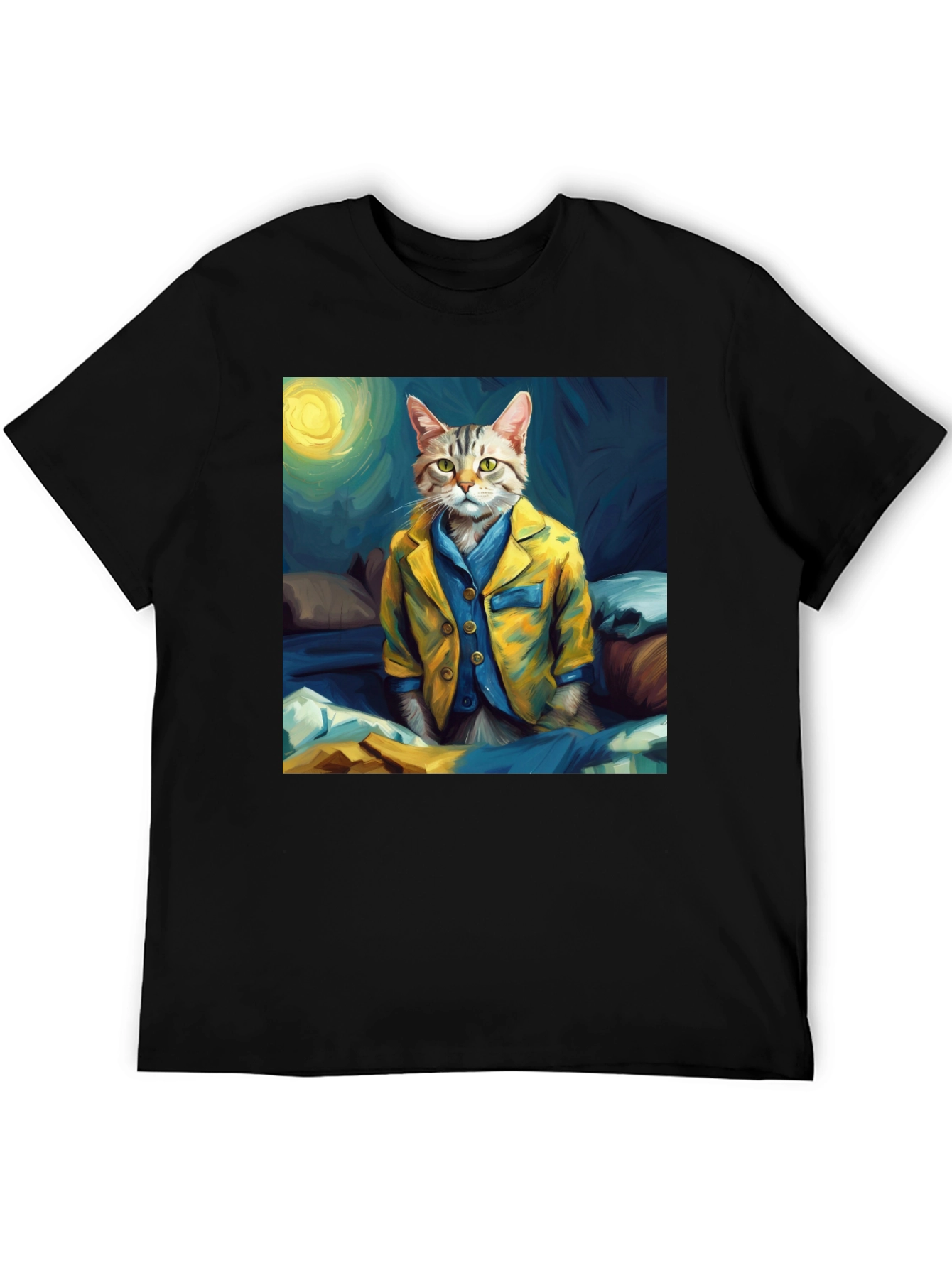 Cat in Pajamas T-Shirt - Artistic Animal Tee