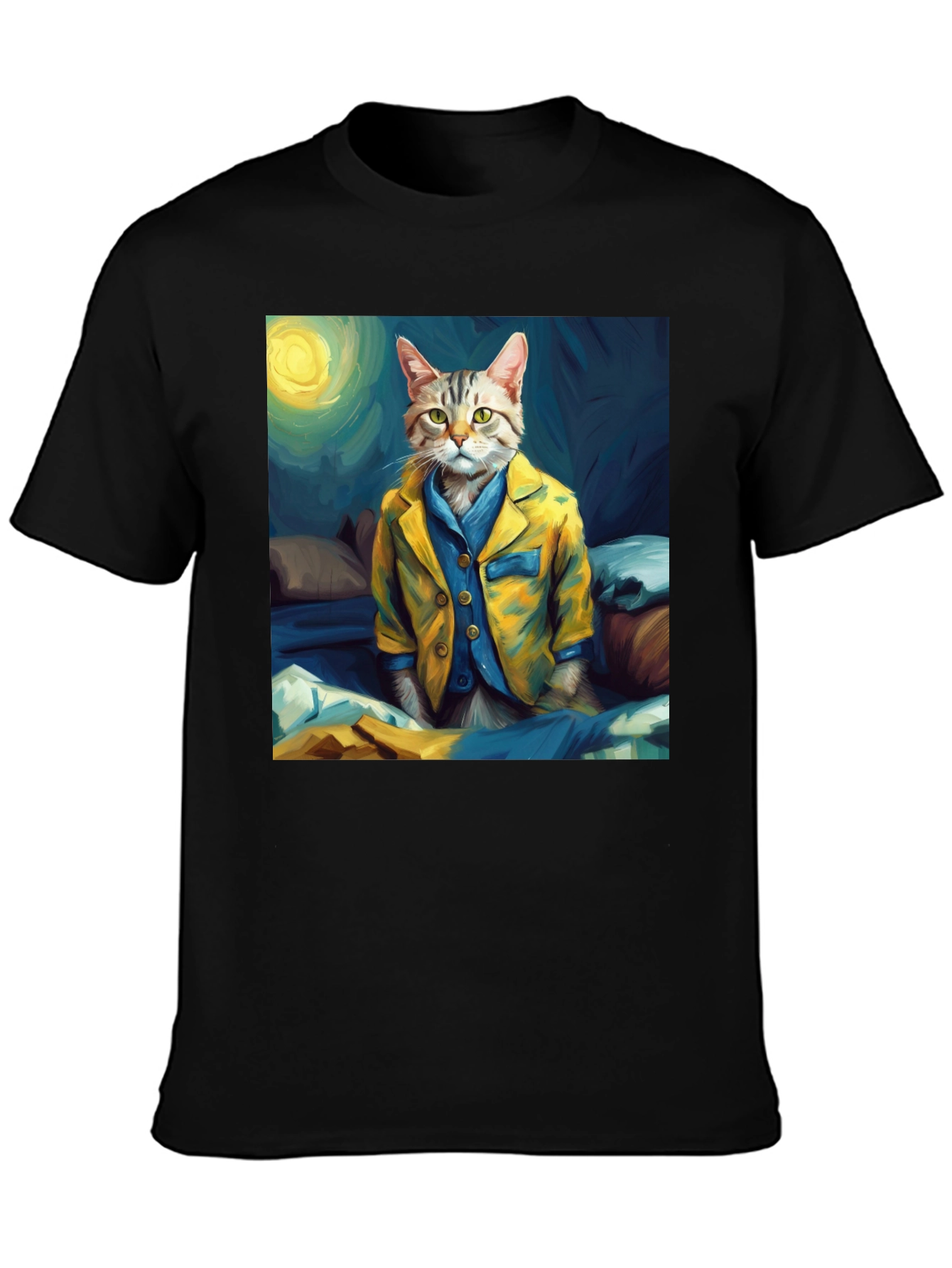 Cat in Pajamas T-Shirt - Artistic Animal Tee