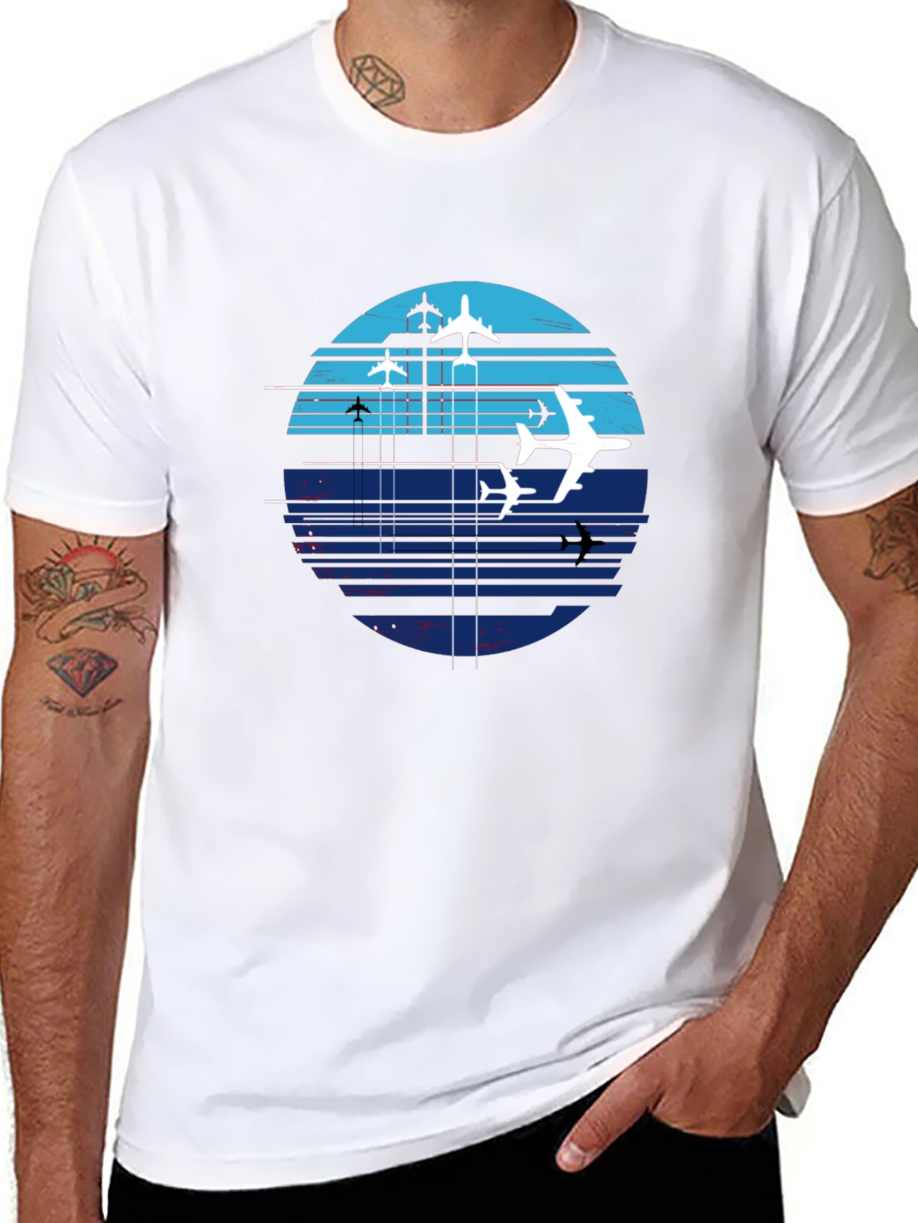 Aviation Sunset Graphic Tee - Black