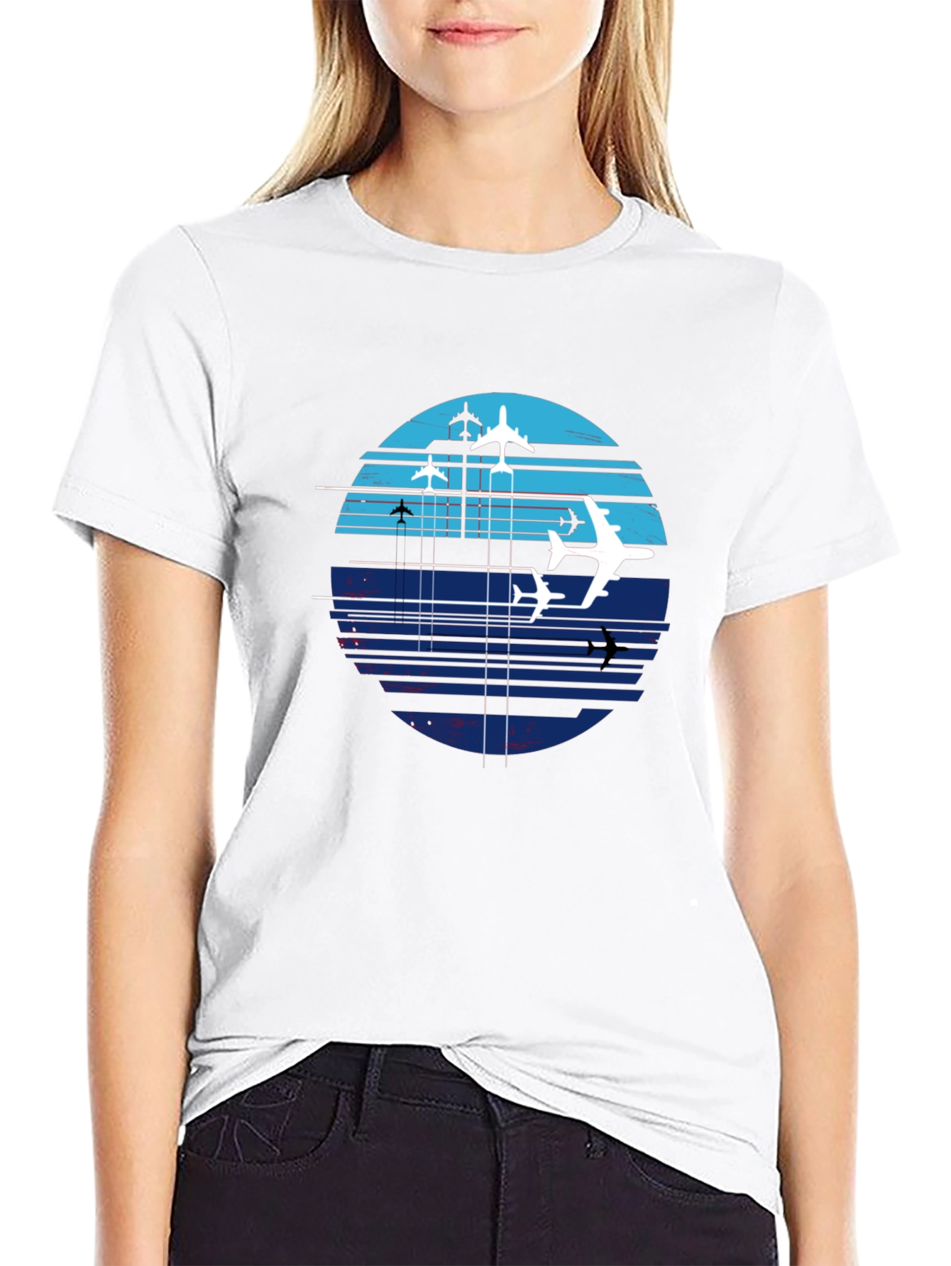 Aviation Sunset Graphic Tee - Black