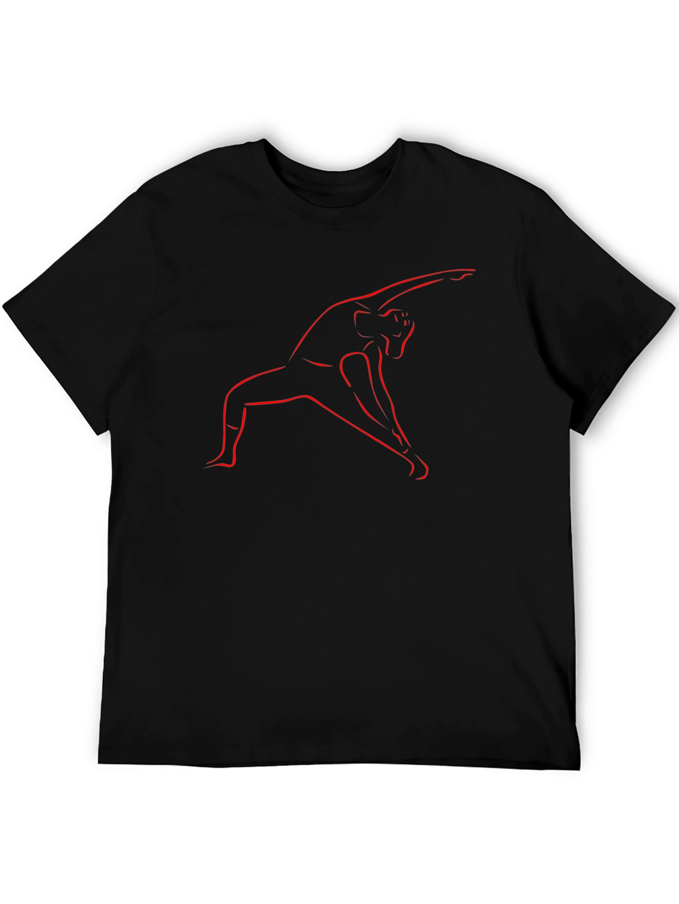 Yoga Pose Graphic Tee - Black Cotton Blend