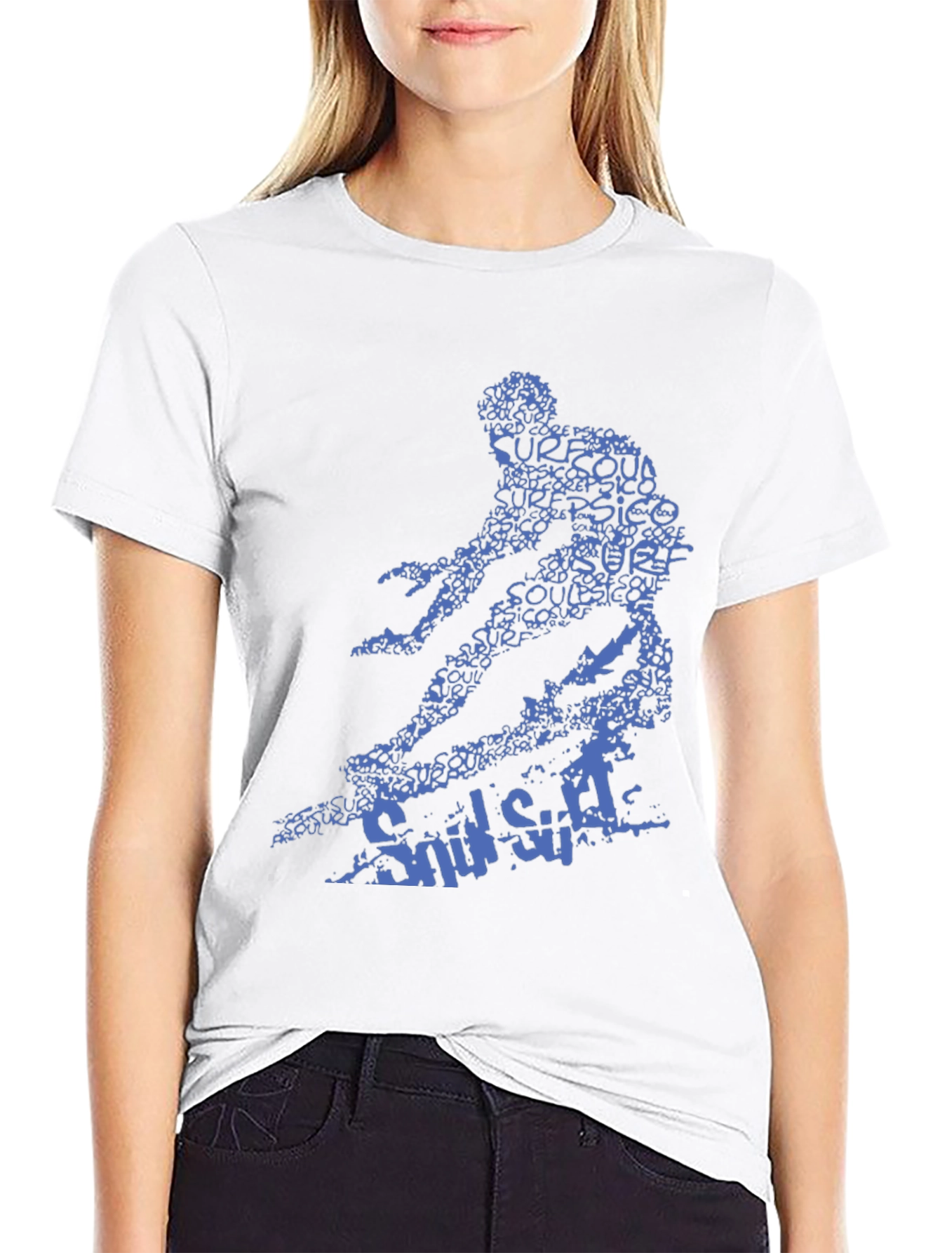Surfer Graphic Tee - Black Cotton T-Shirt