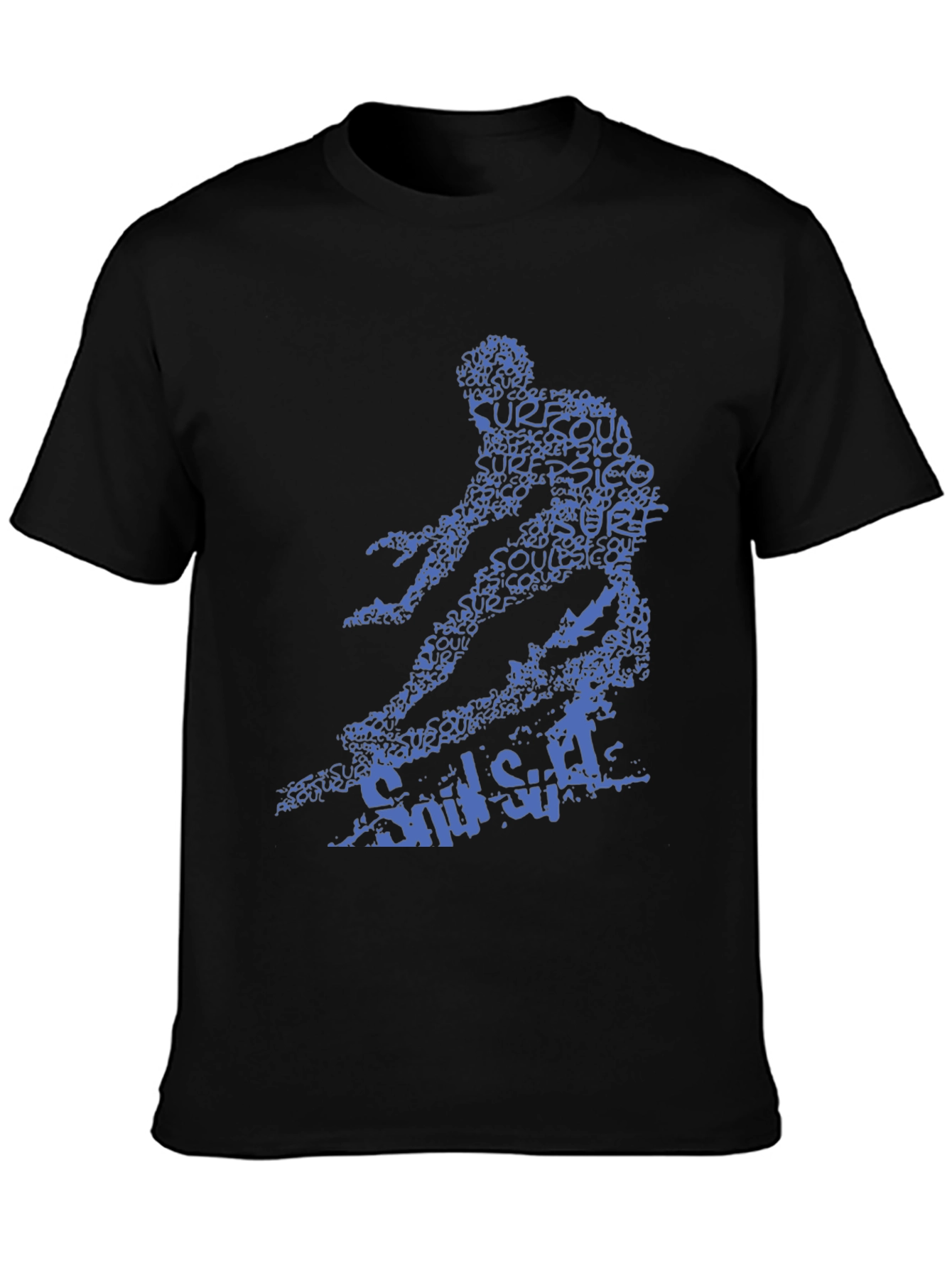 Surfer Graphic Tee - Black Cotton T-Shirt