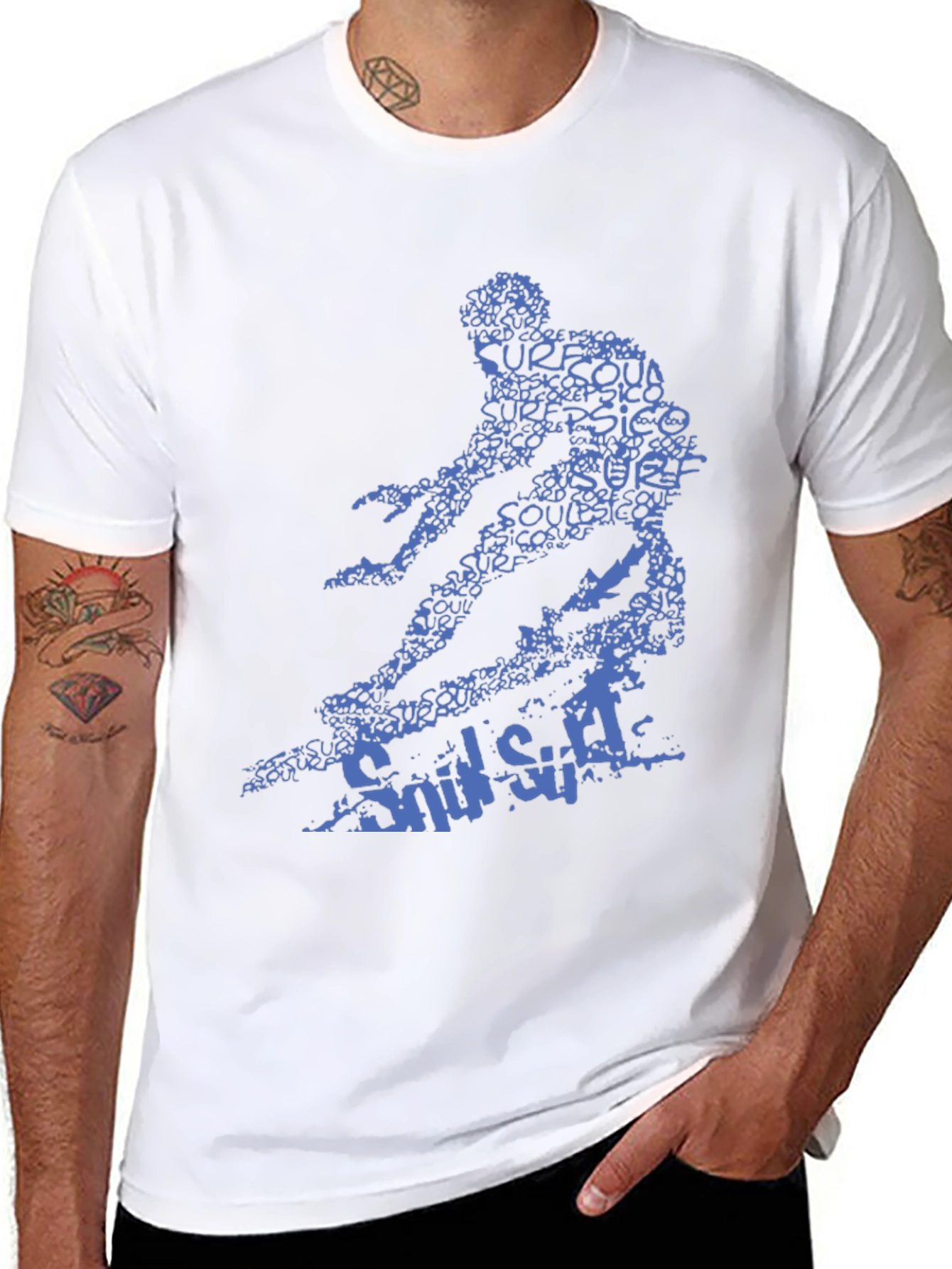Surfer Graphic Tee - Black Cotton T-Shirt