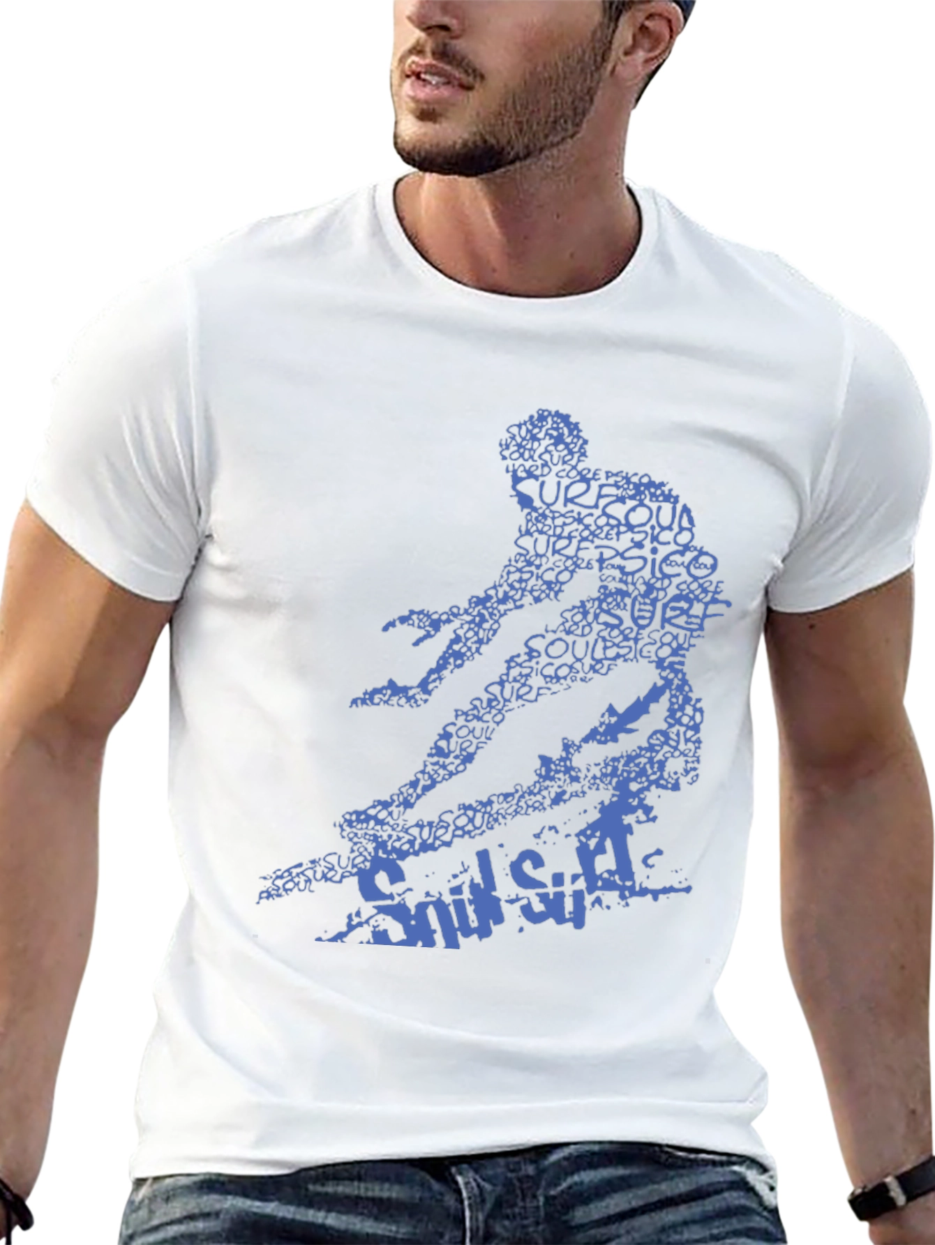 Surfer Graphic Tee - Black Cotton T-Shirt