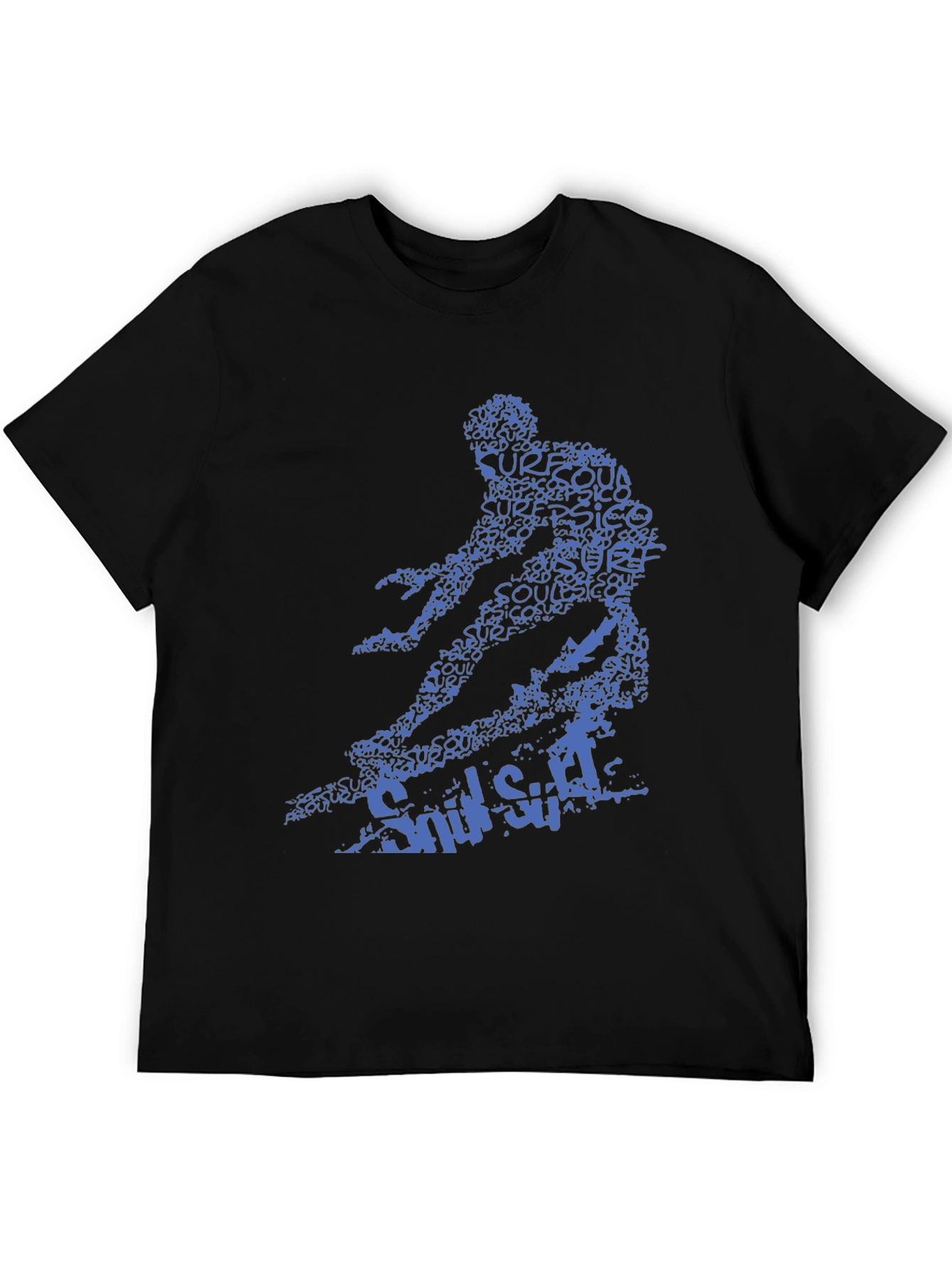 Surfer Graphic Tee - Black Cotton T-Shirt