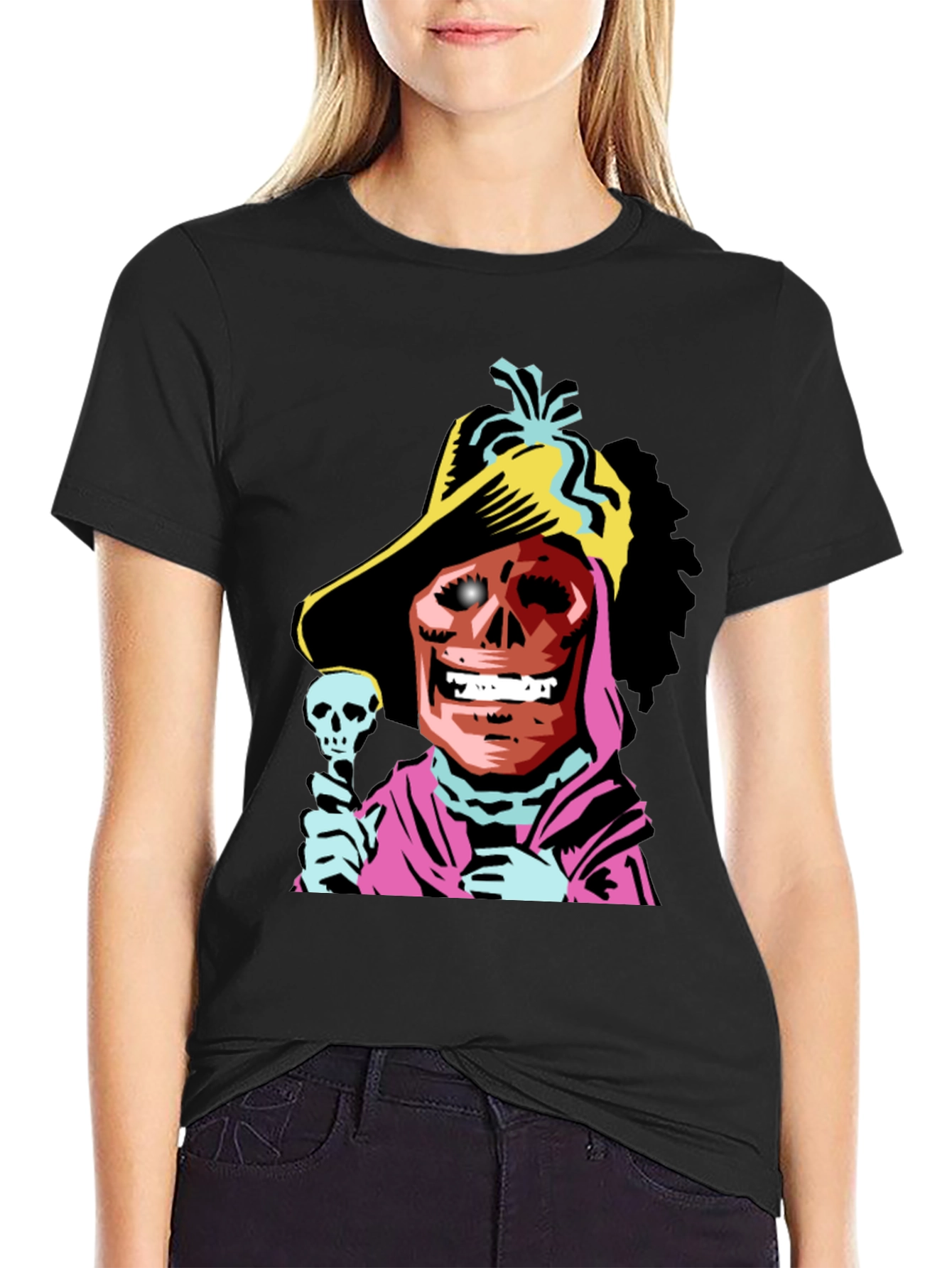 Skull Pirate Graphic Tee - Black