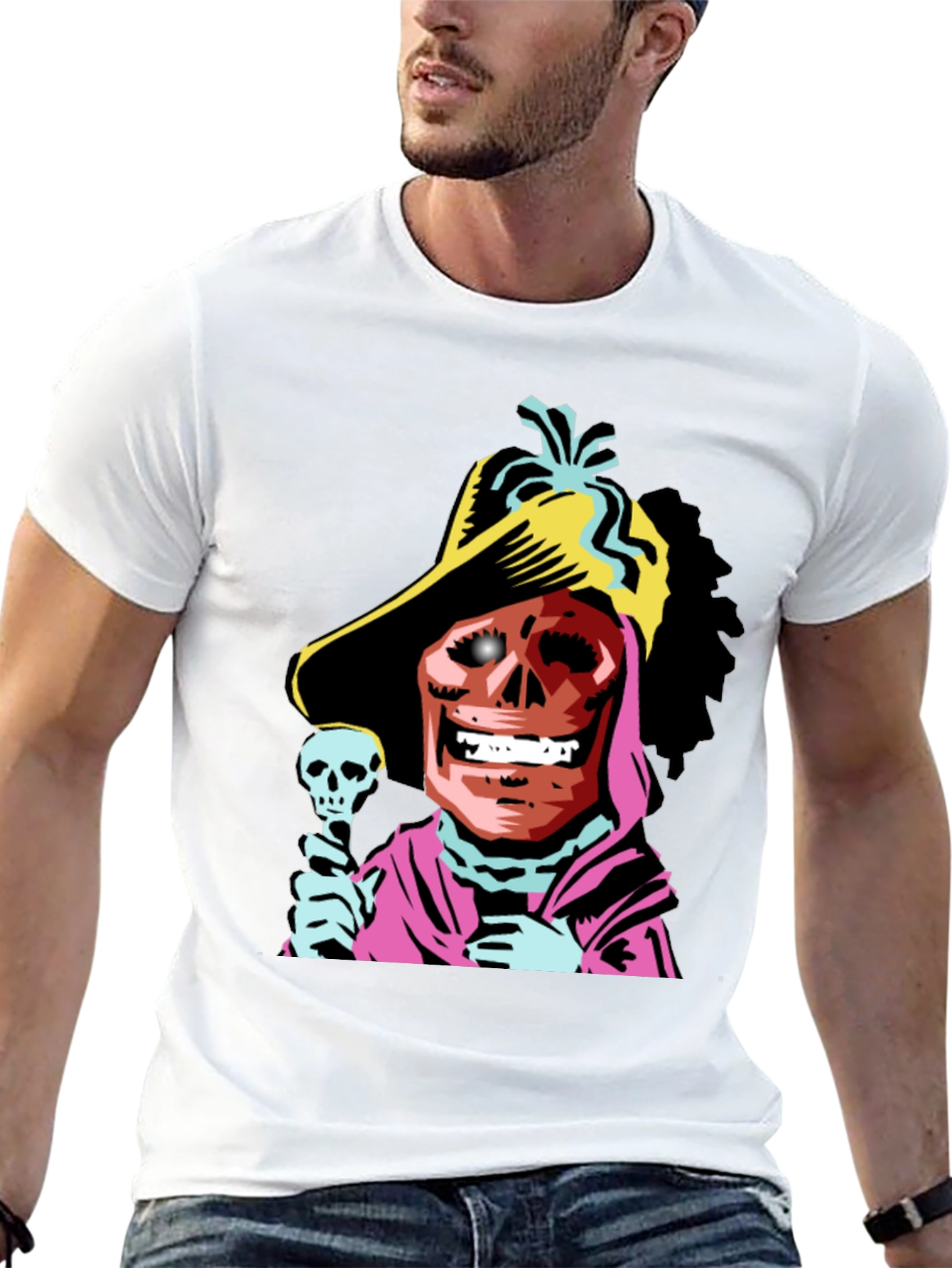 Skull Pirate Graphic Tee - Black