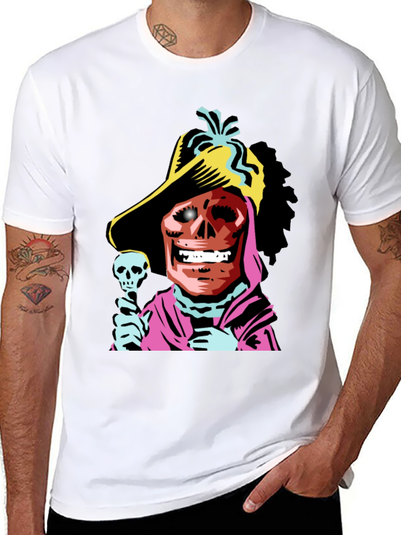 Skull Pirate Graphic Tee - Black