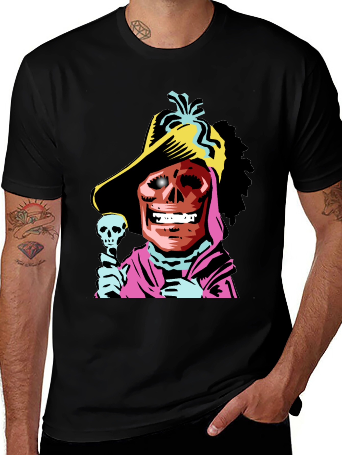 Skull Pirate Graphic Tee - Black