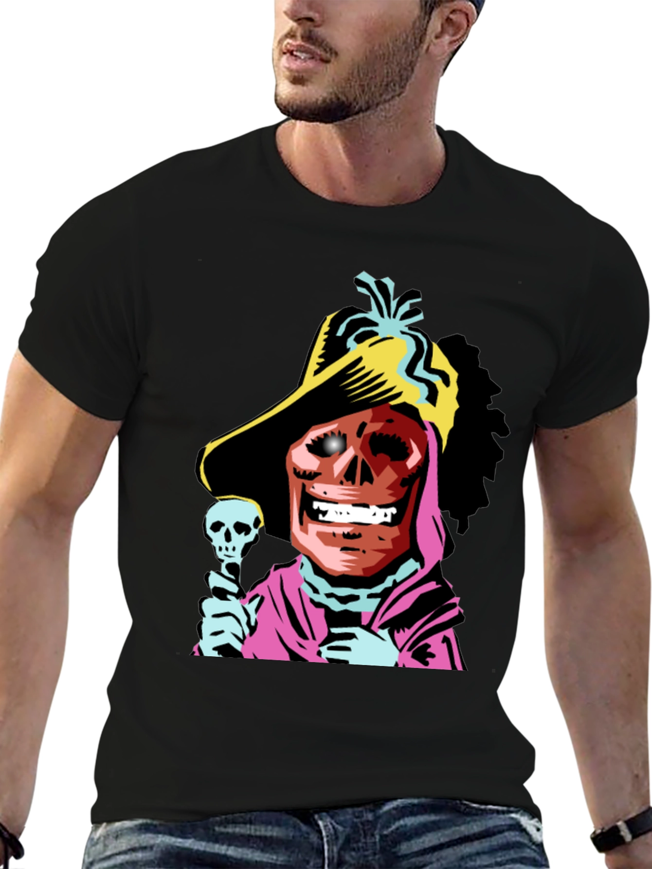Skull Pirate Graphic Tee - Black