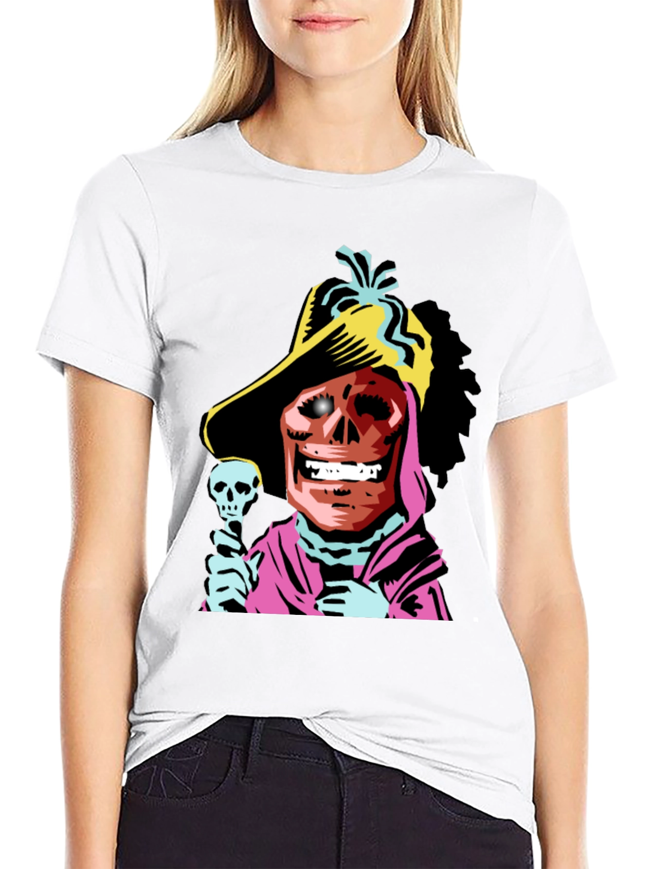 Skull Pirate Graphic Tee - Black